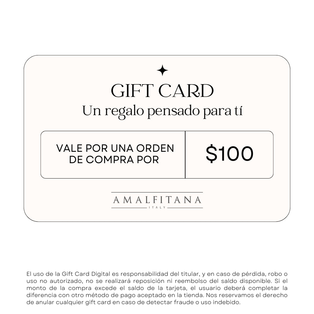 Tarjeta de regalo de Amalfitana Italy
