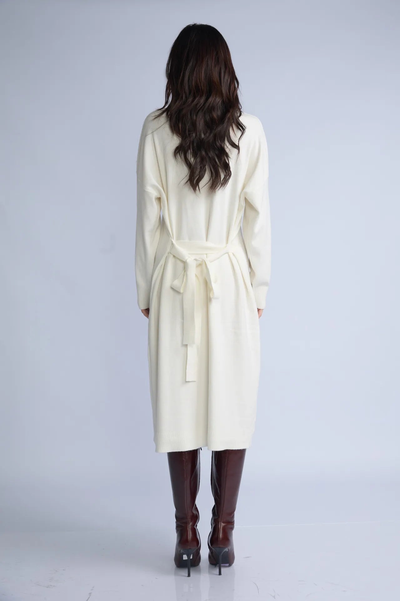 Vestido Cuello Alto Cinturon