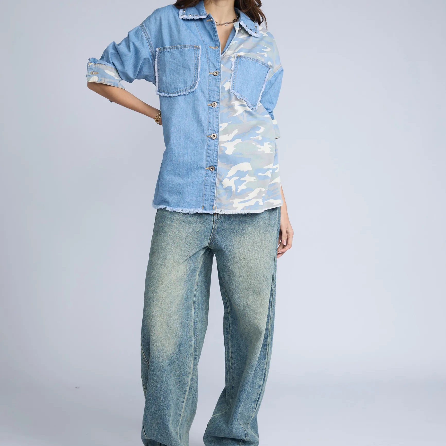 Casaca Denim Camuflada