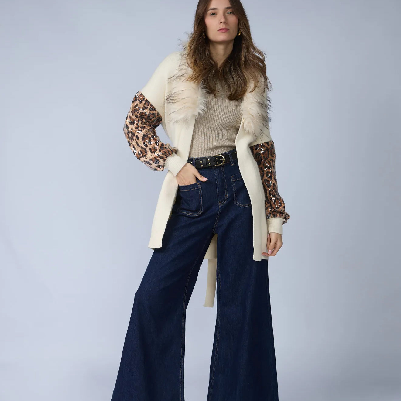 Chompa Lentejuelas Animal Print