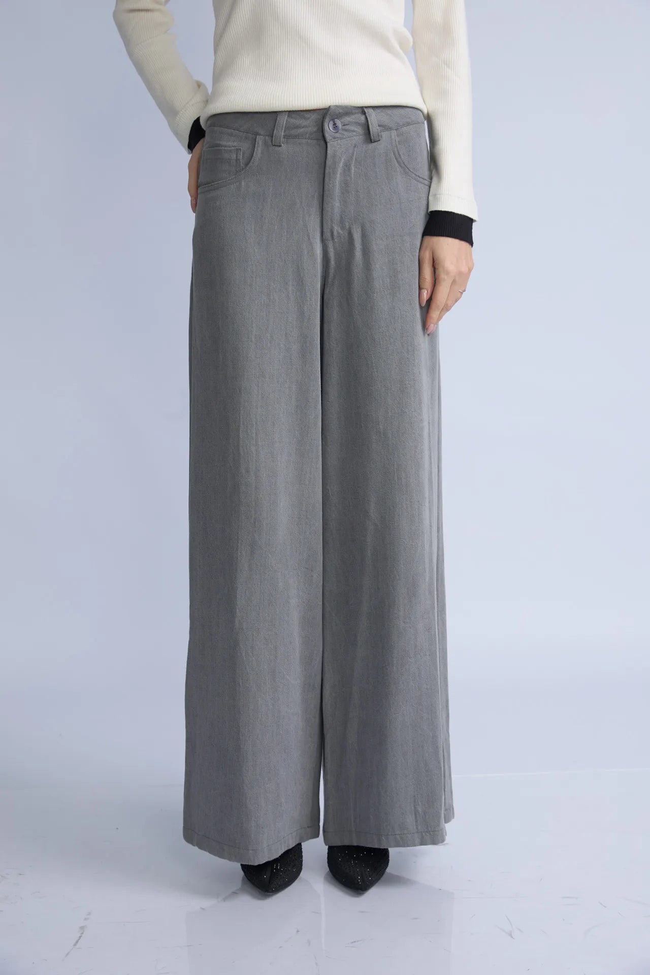 Pantalon Wide Gris