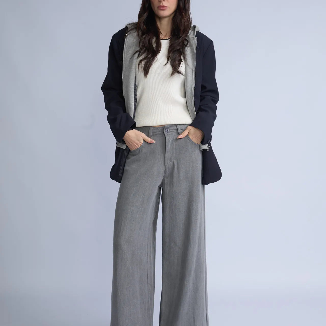 Pantalon Wide Gris