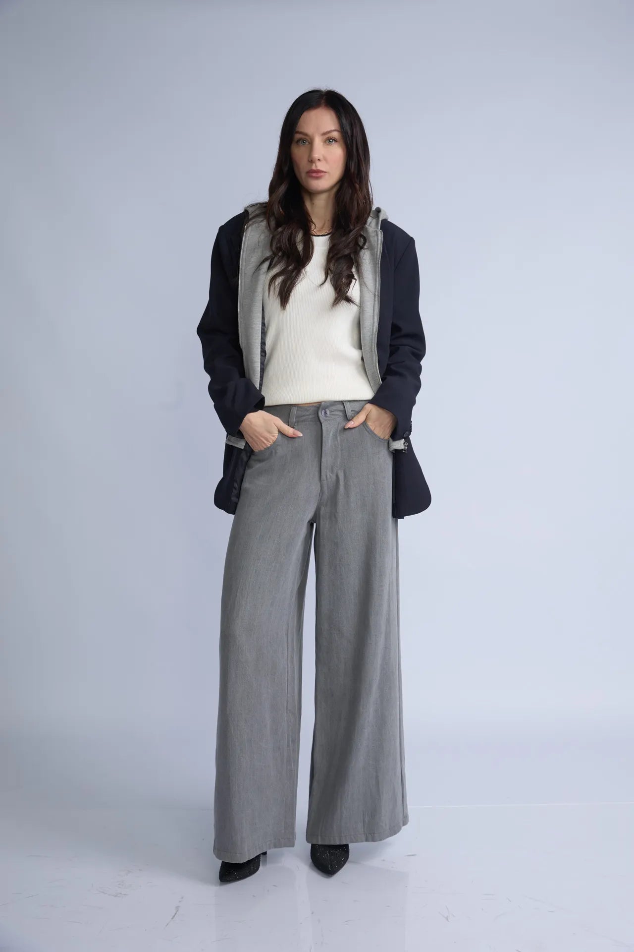 Pantalon Wide Gris