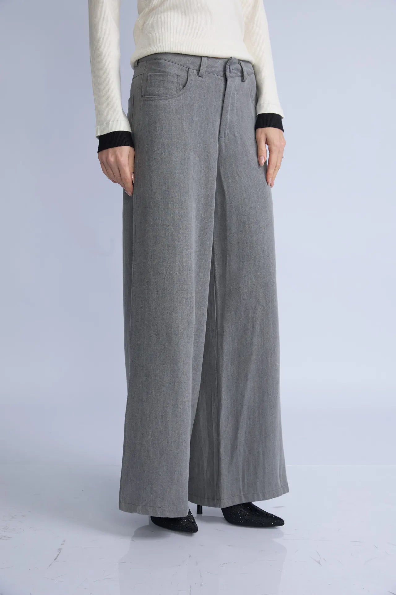 Pantalon Wide Gris