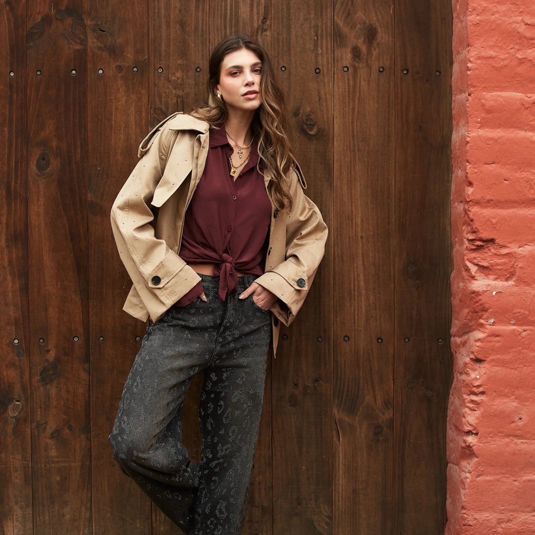 Trench Corto Brillos