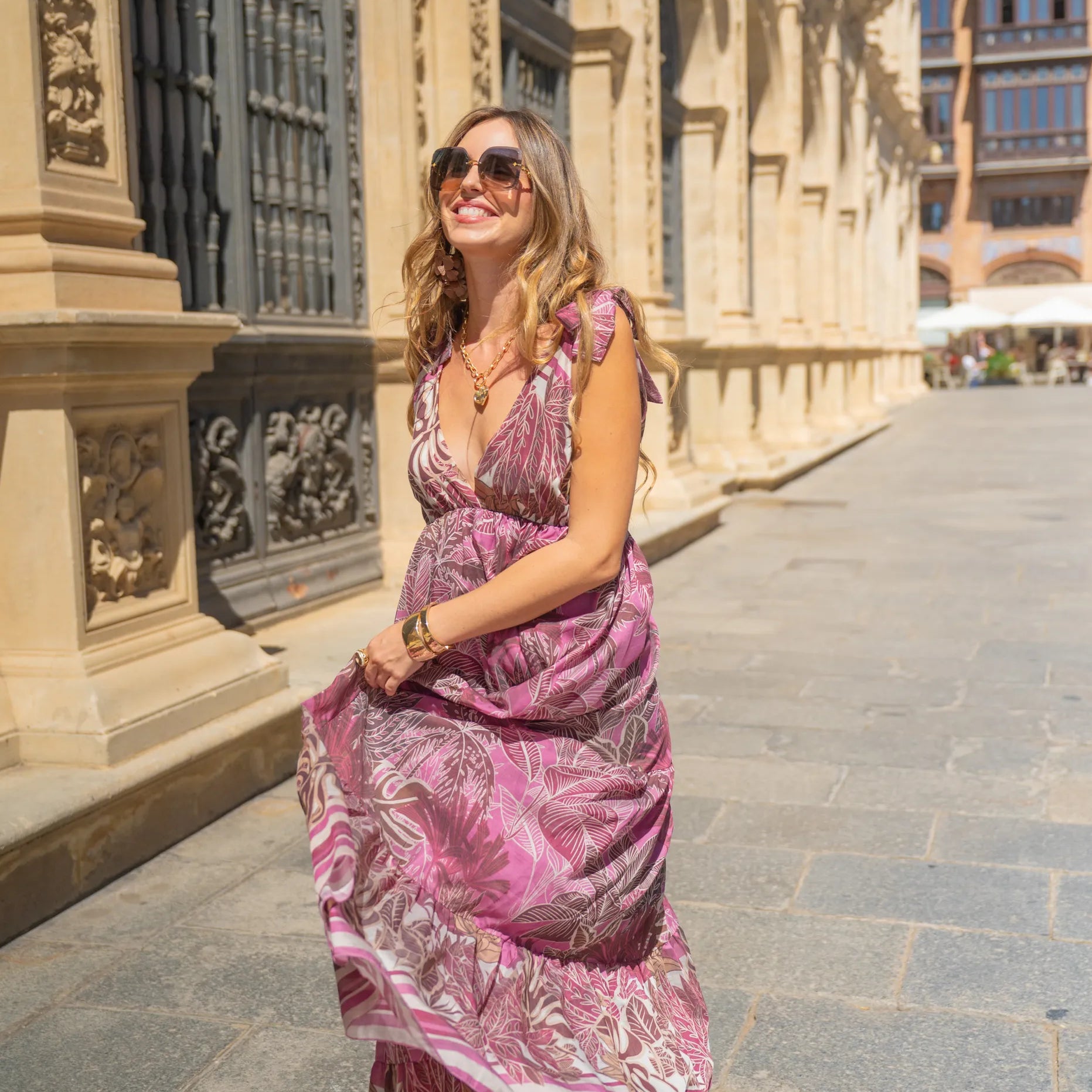 Vestido Estamapado Amarre Hombros
