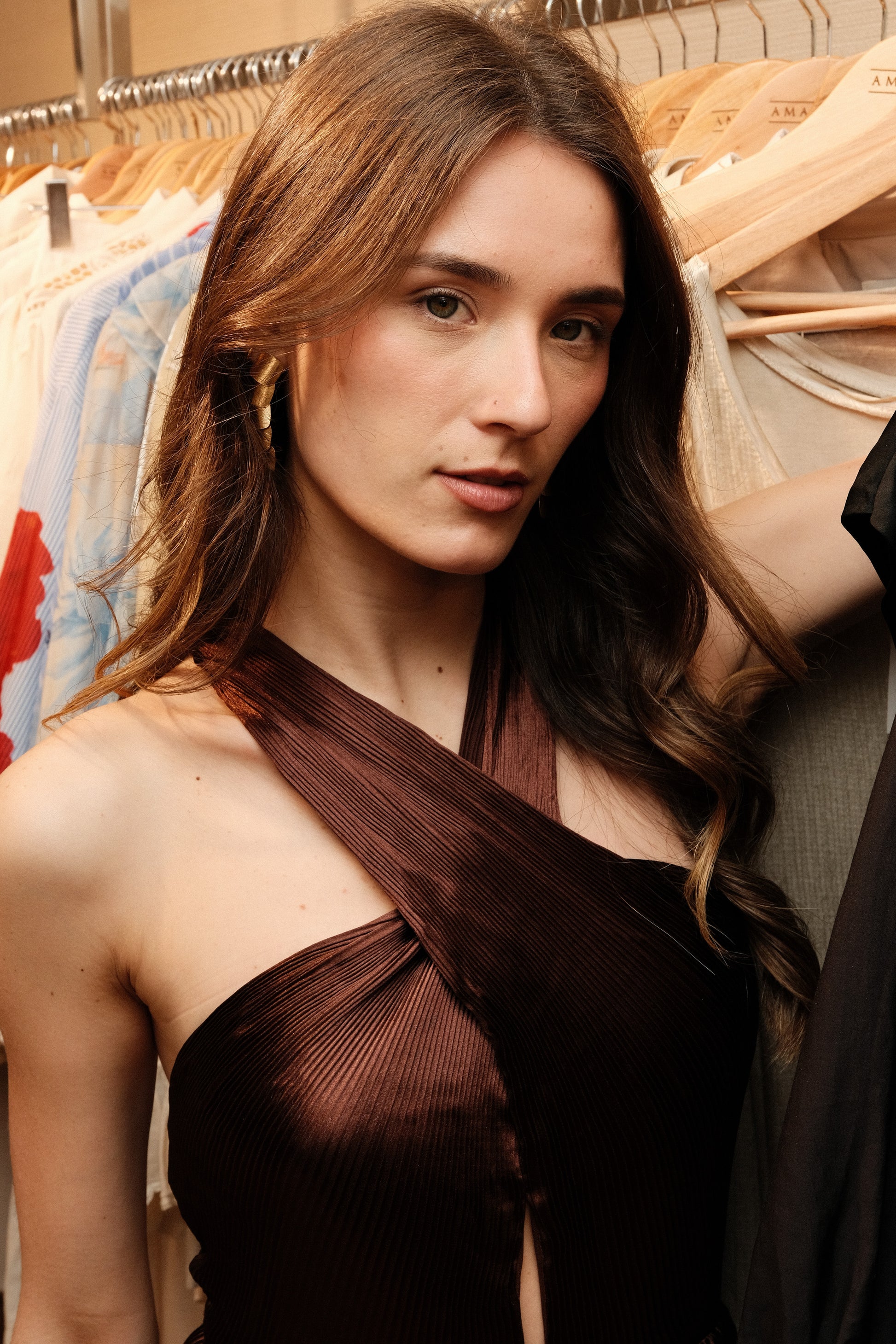 Vestido Plisado Cruzado