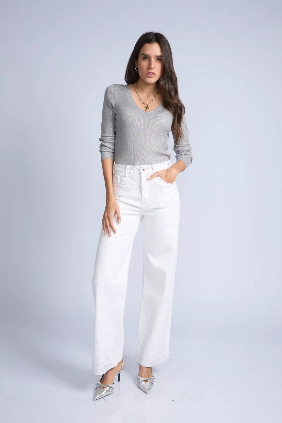 Pantalon Recto Brillos