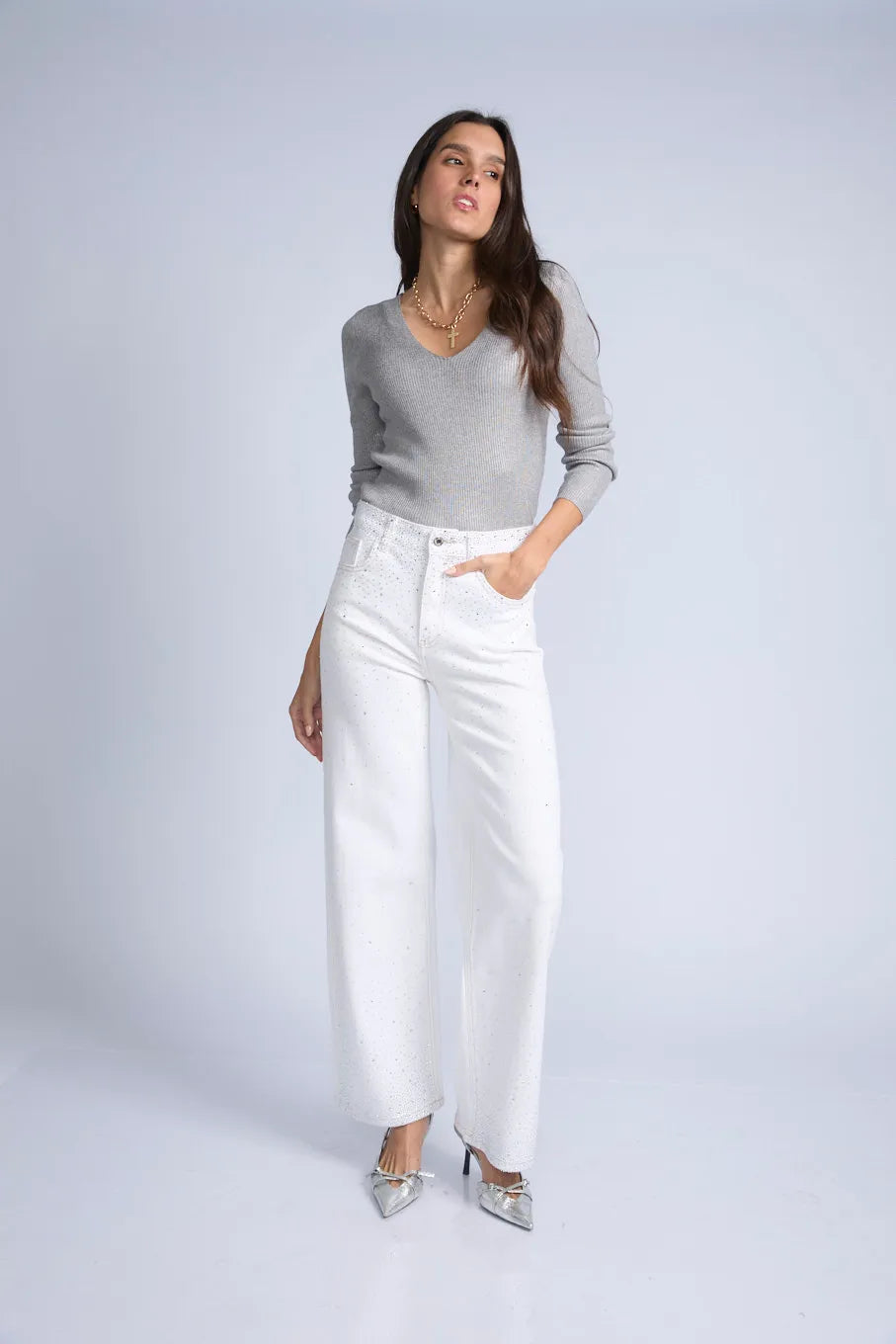 Pantalon Recto Brillos
