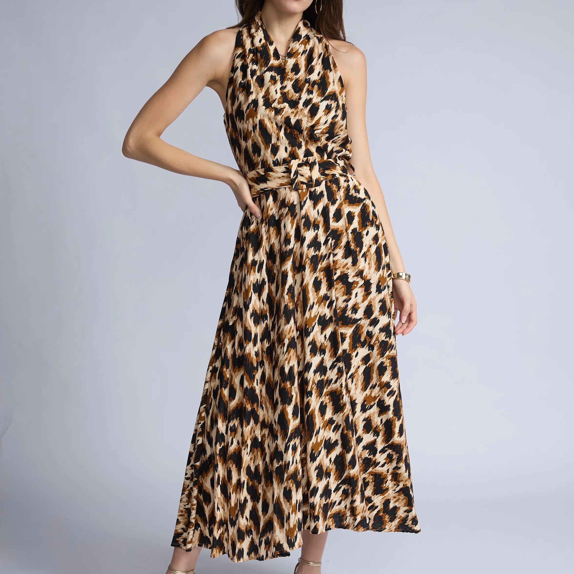 Vestido Halter Animal Print
