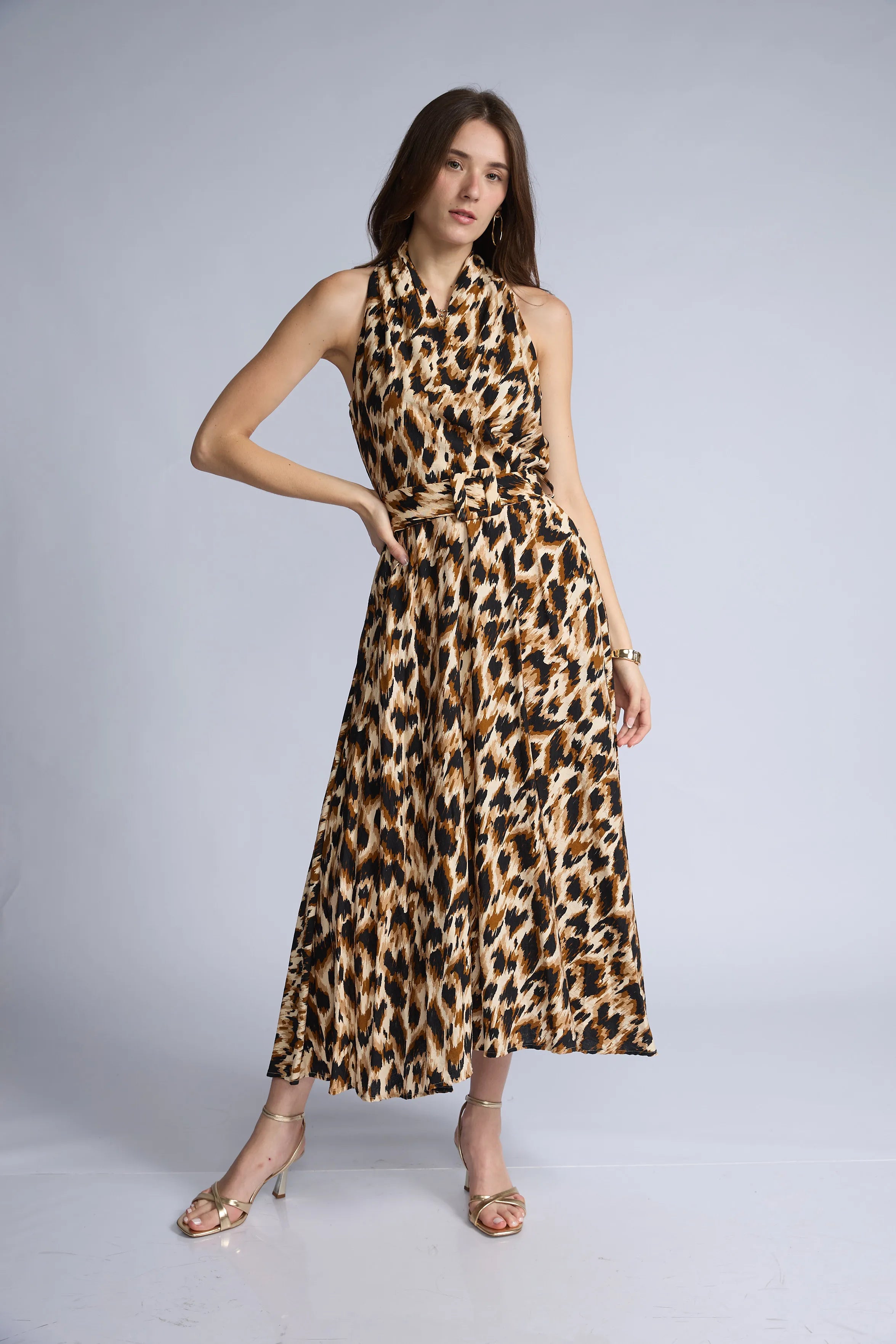 Vestido Halter Animal Print