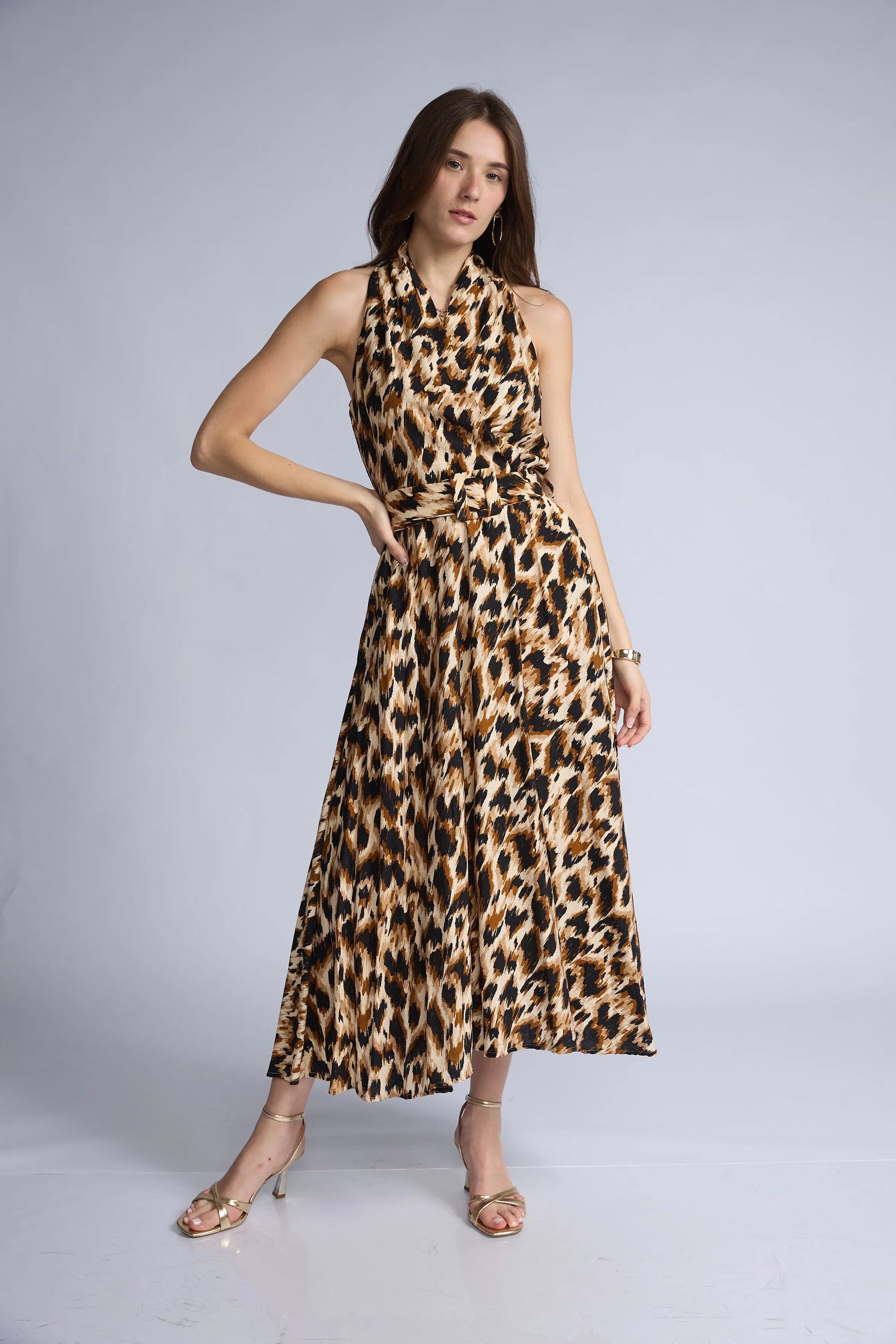 Vestido Halter Animal Print