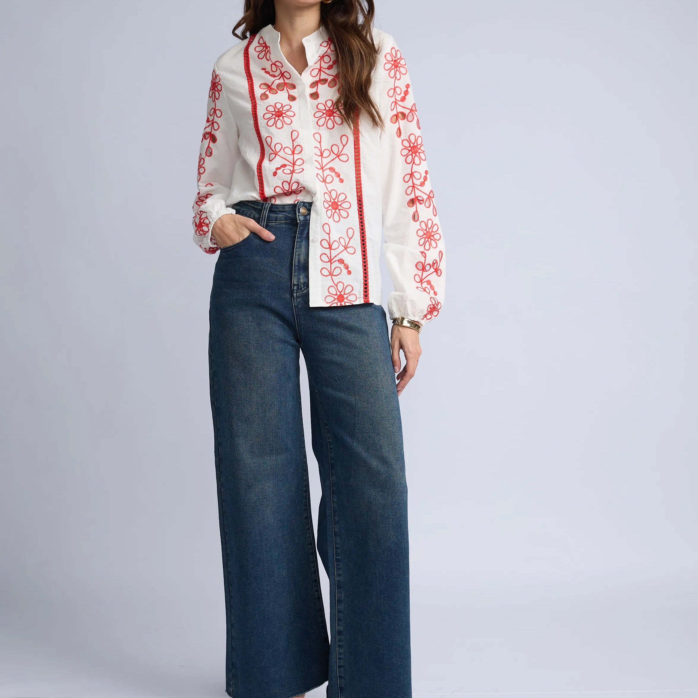 Blusa Bordada Flores