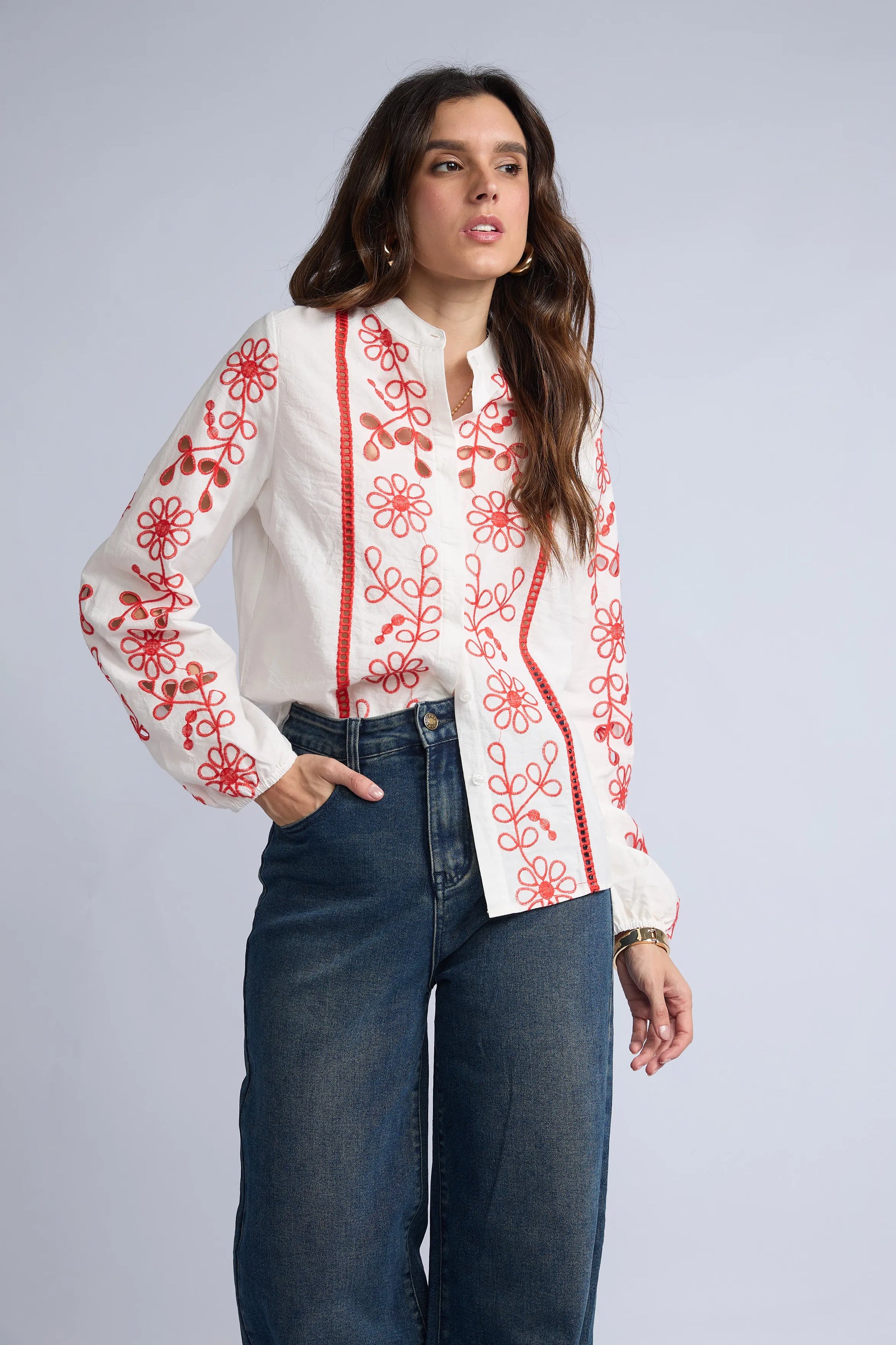 Blusa Bordada Flores