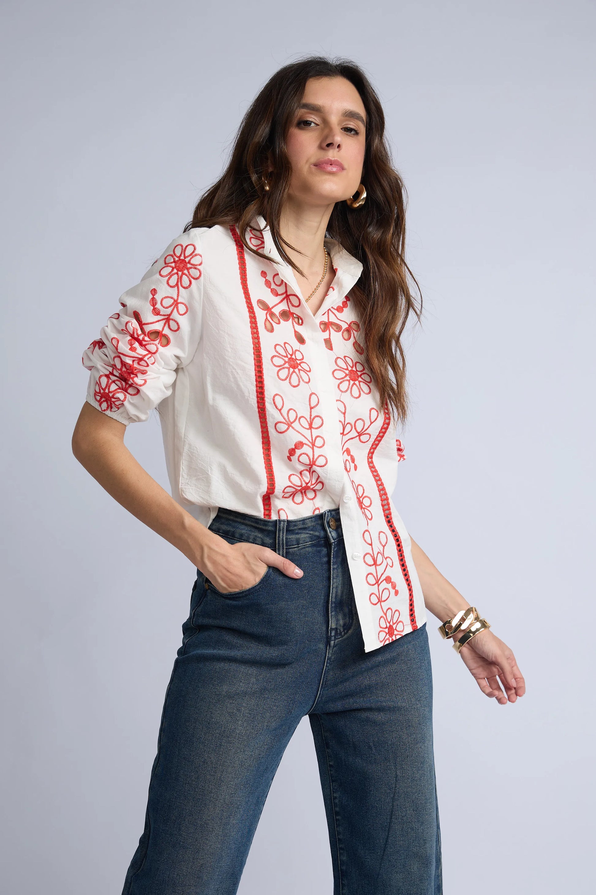 Blusa Bordada Flores