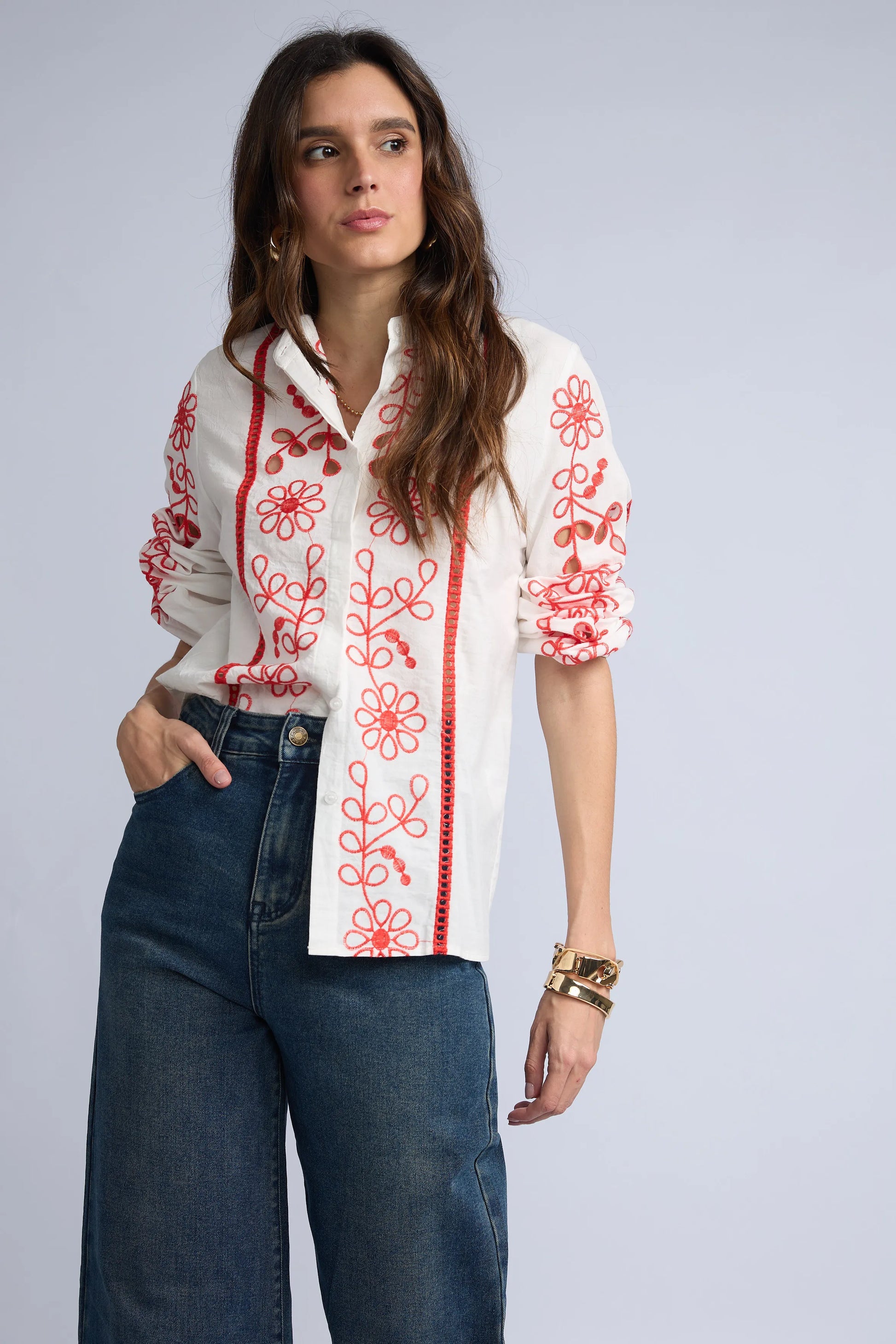 Blusa Bordada Flores