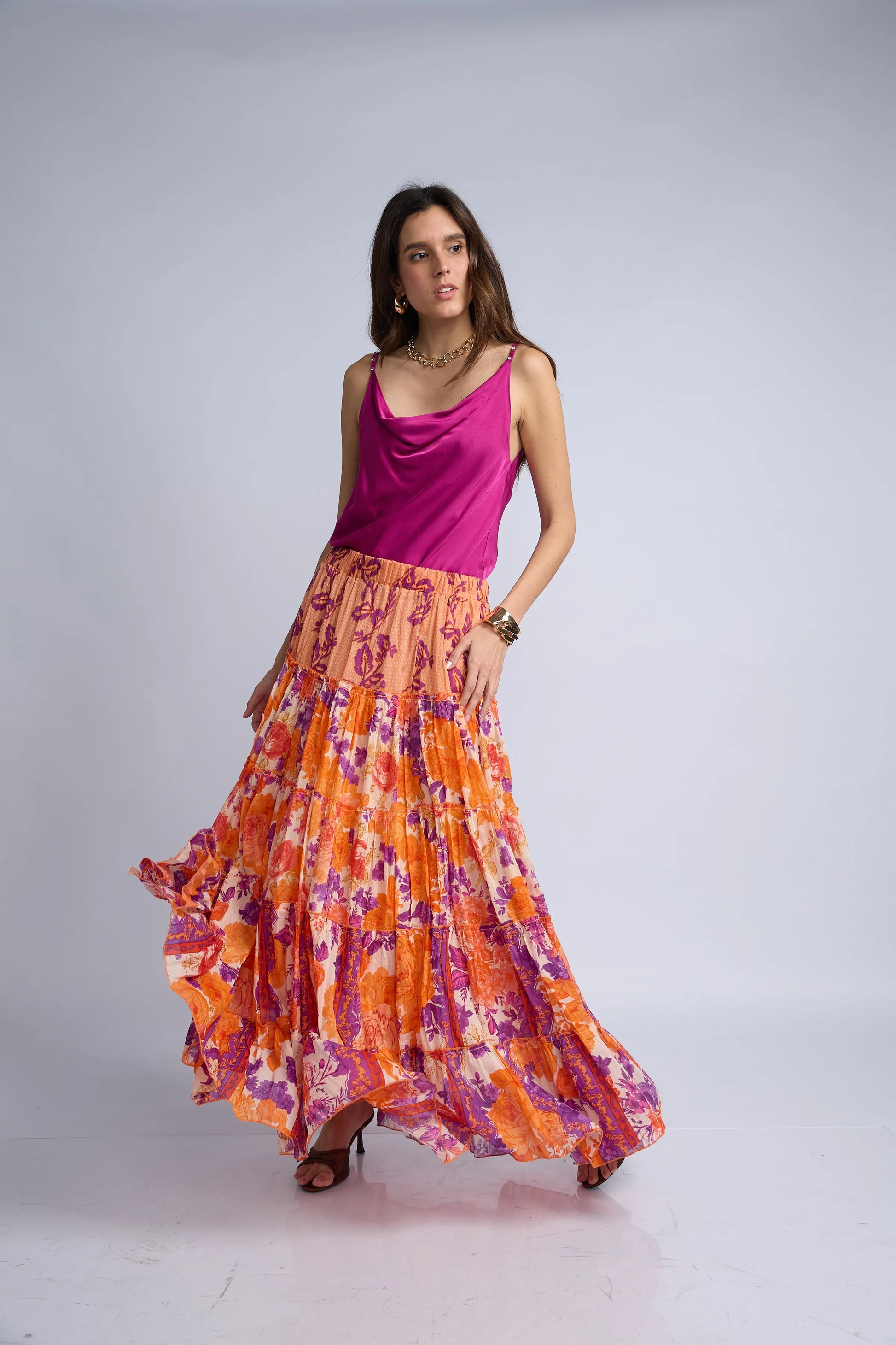 Falda Larga Estampada