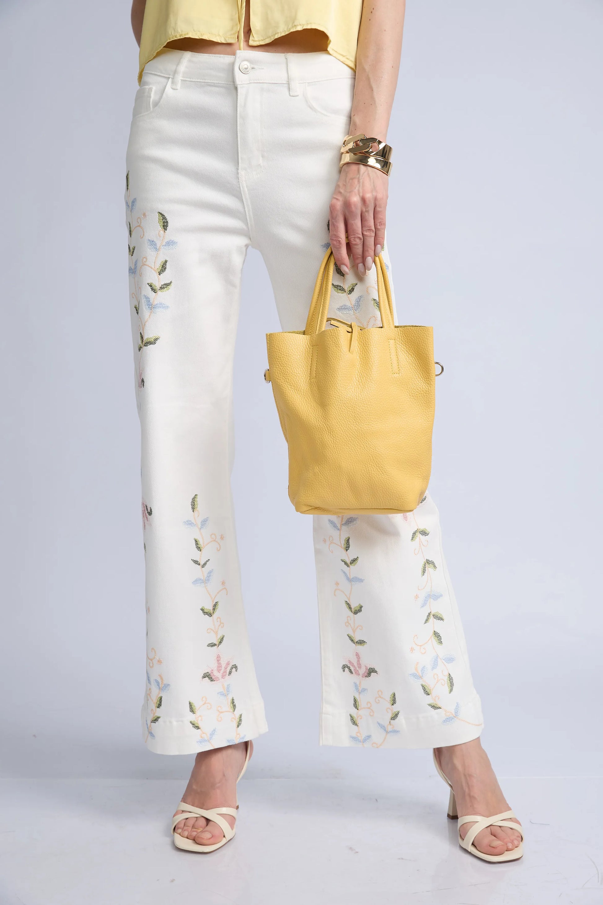 Pantalon Denim Flores