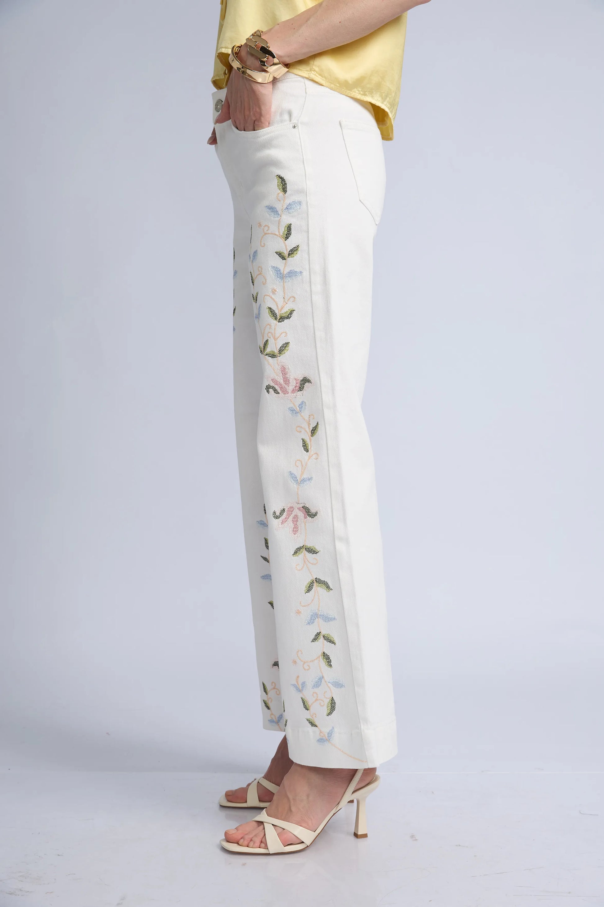 Pantalon Denim Flores