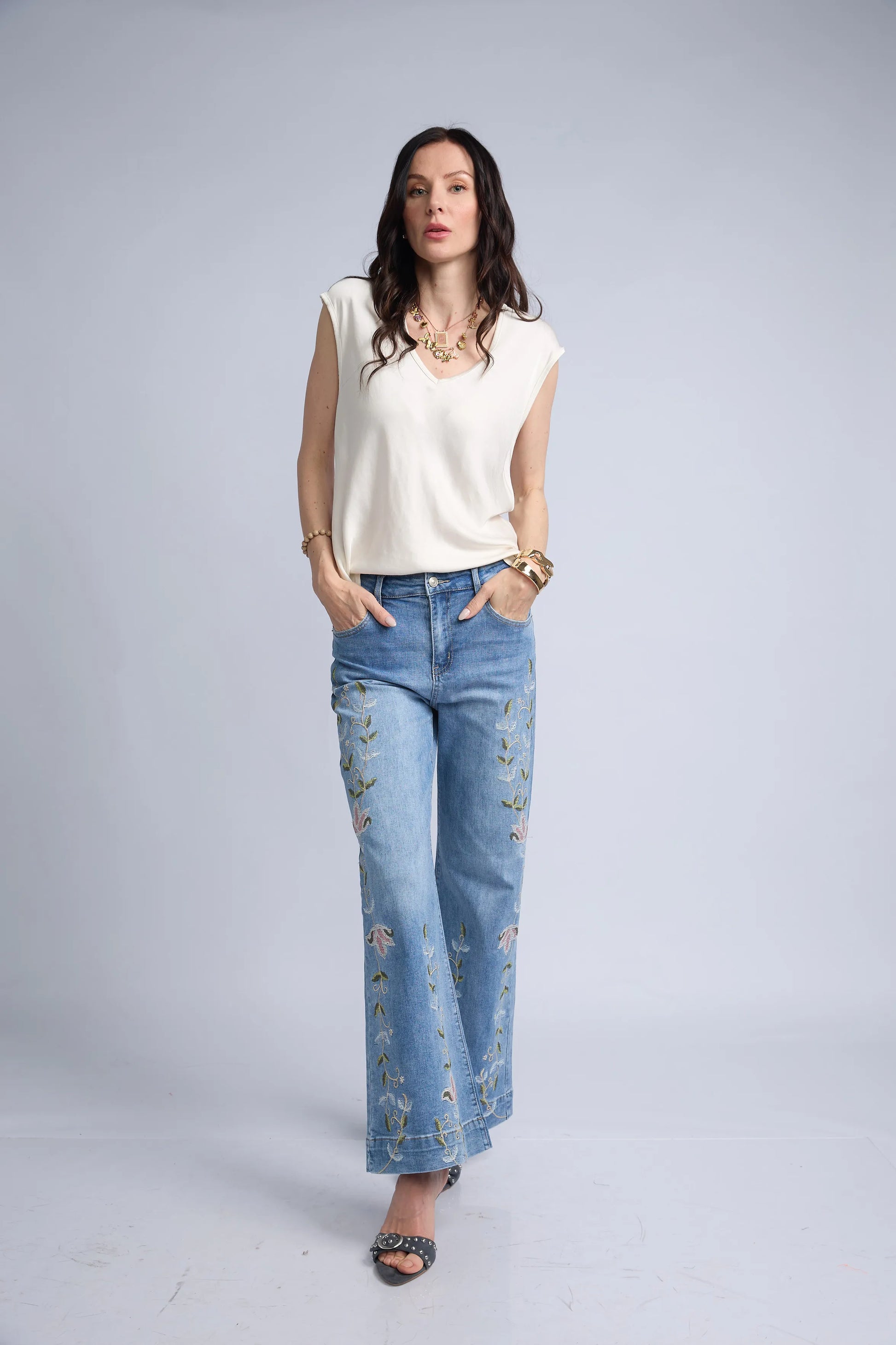 Blusa Color Cuello V