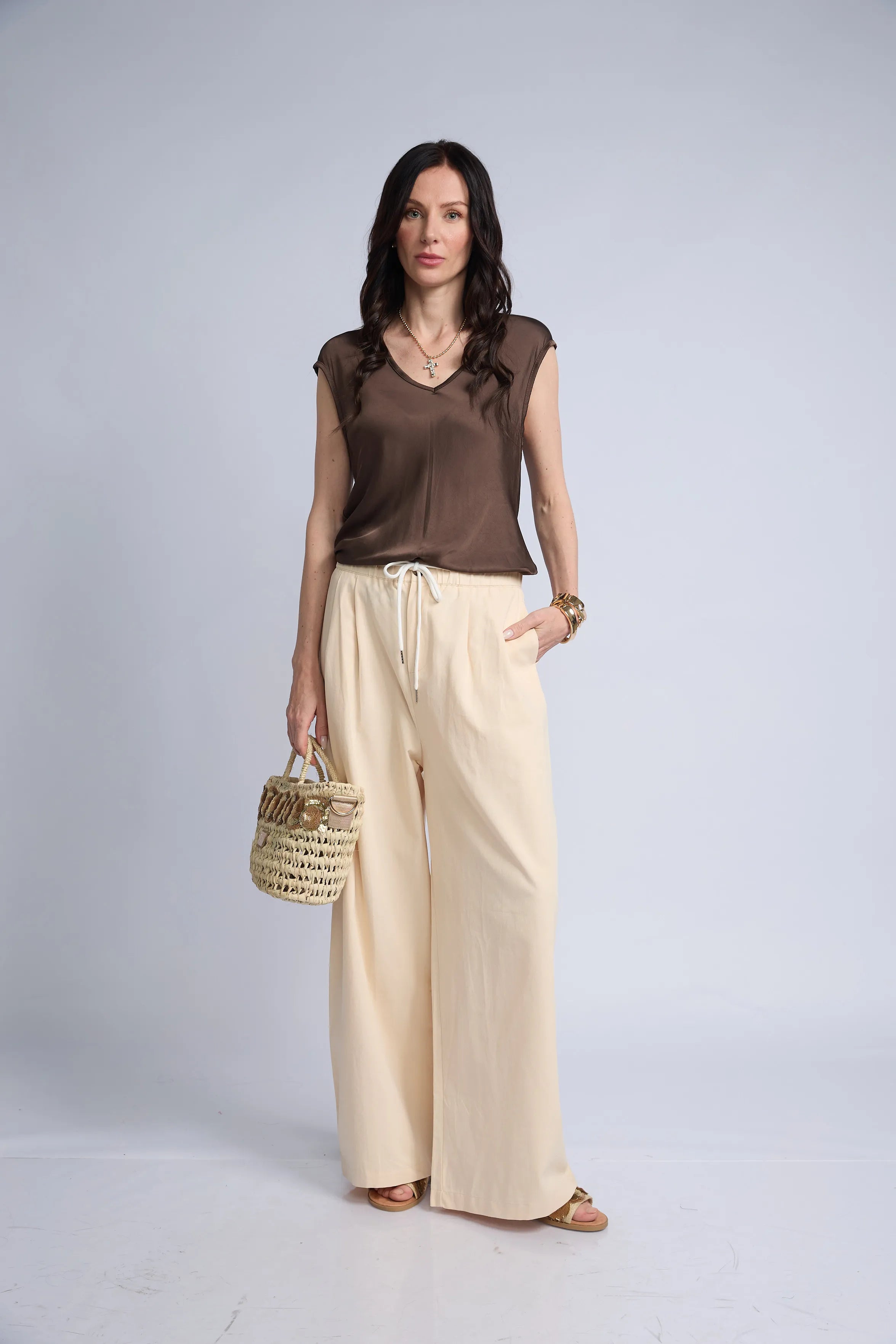 Blusa Color Cuello V