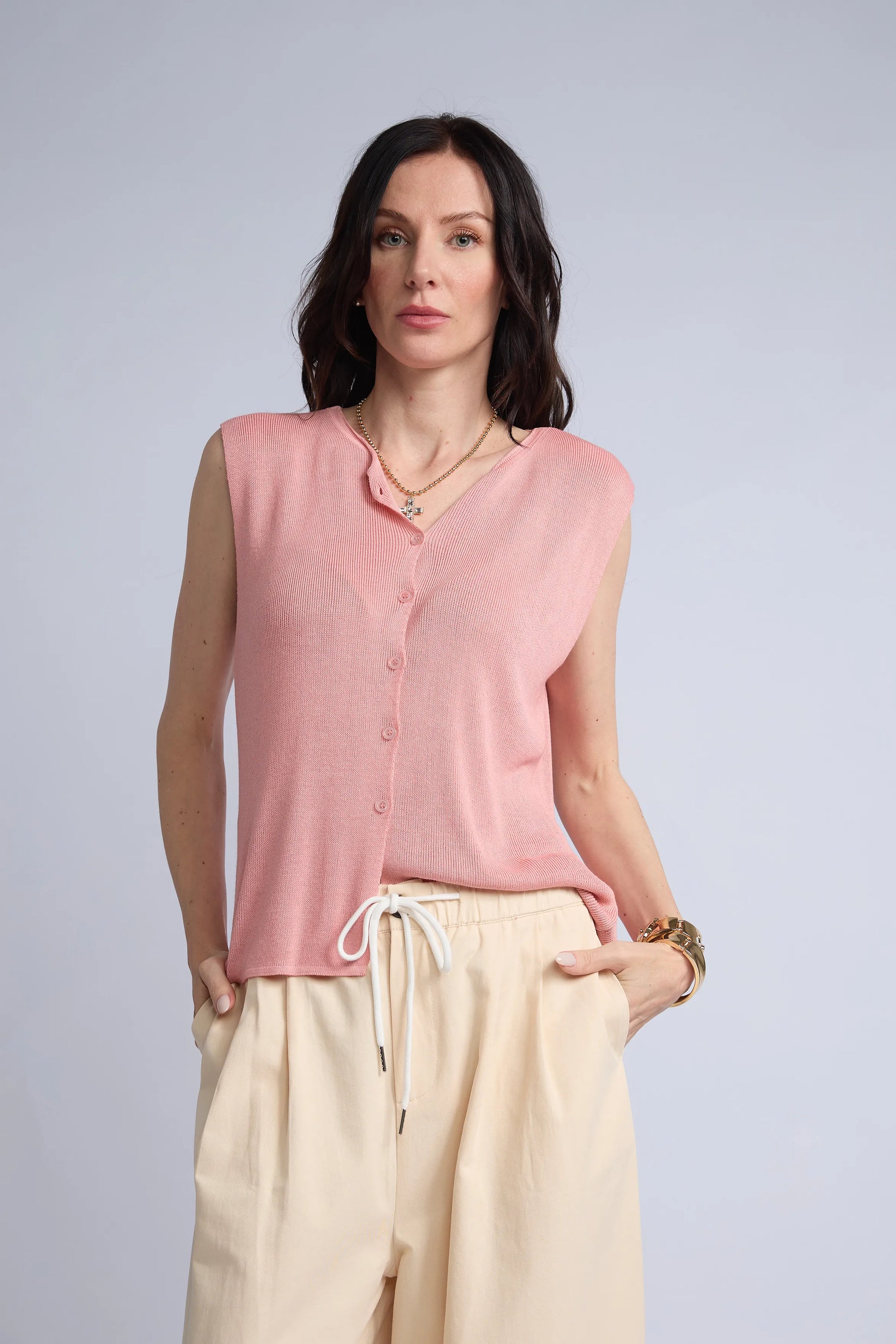 Chaleco Botones Punto