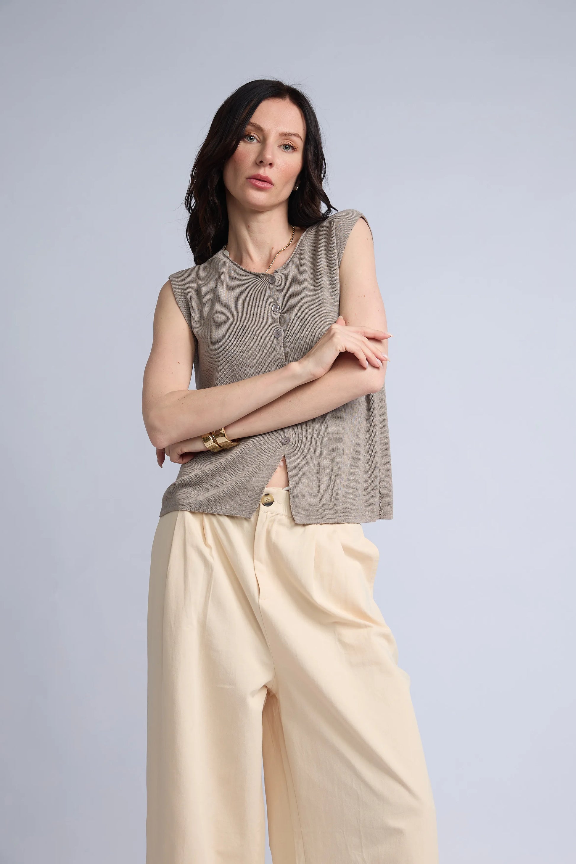 Chaleco Botones Punto