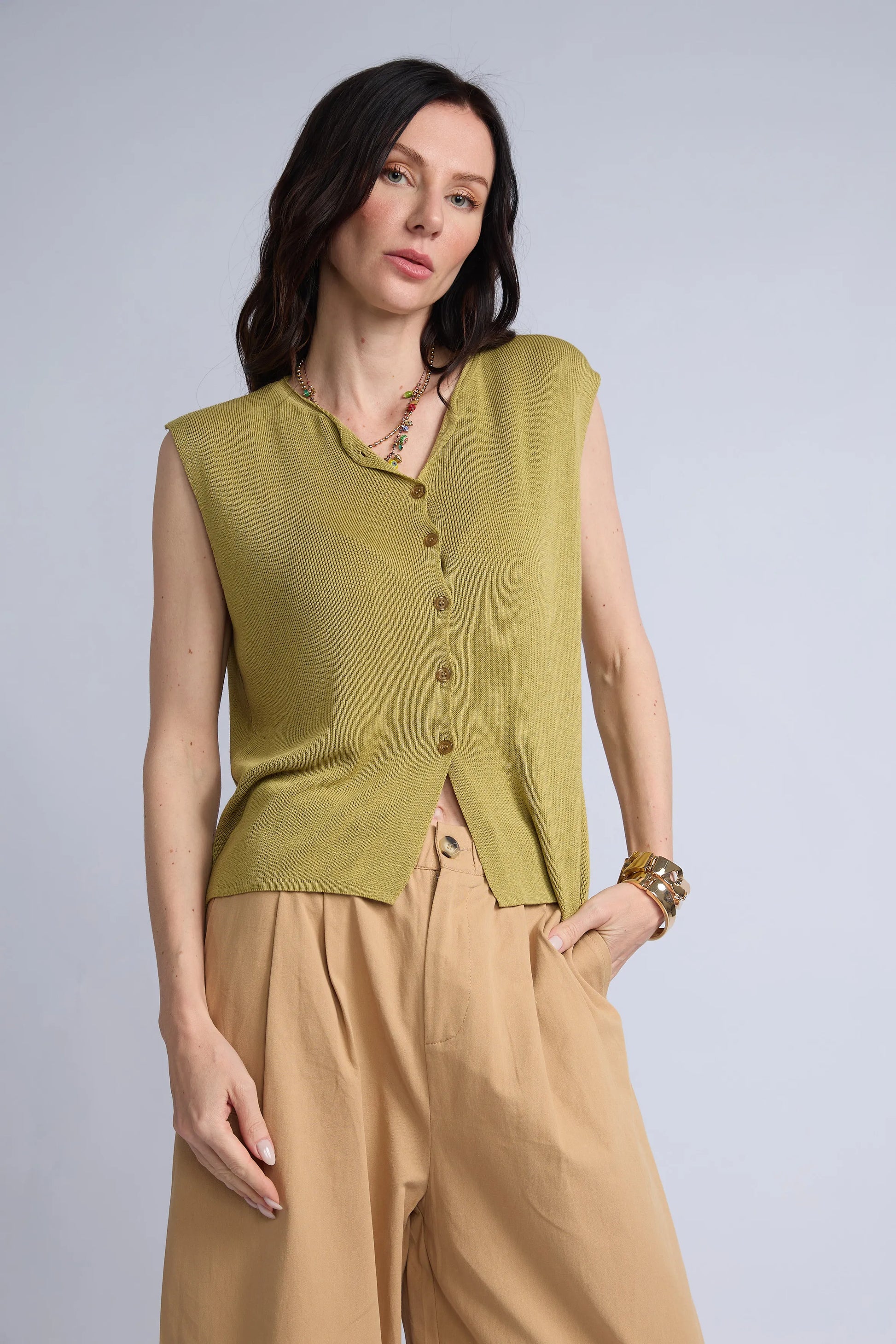 Chaleco Botones Punto