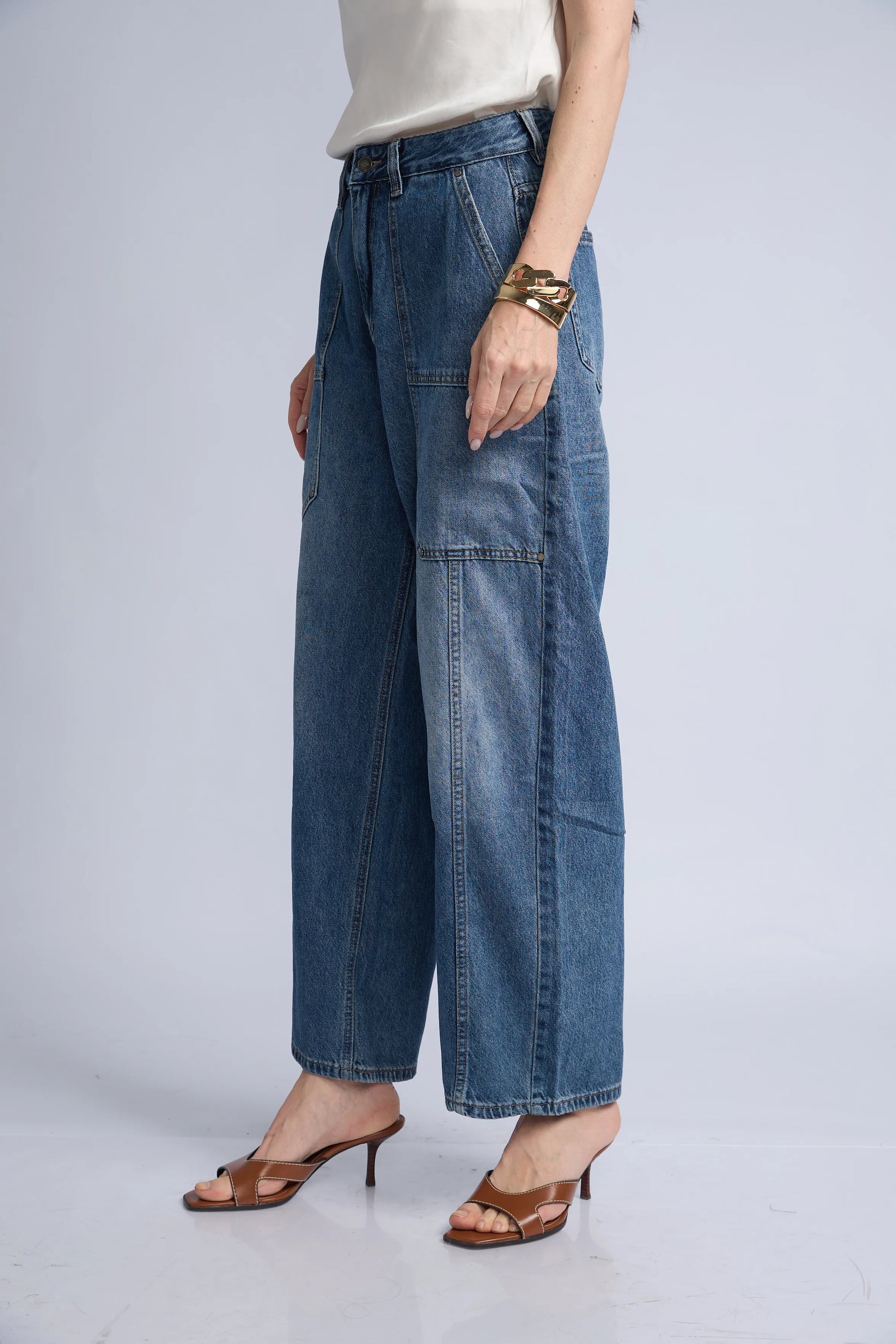 Jean Wide Bolsillos Grandes