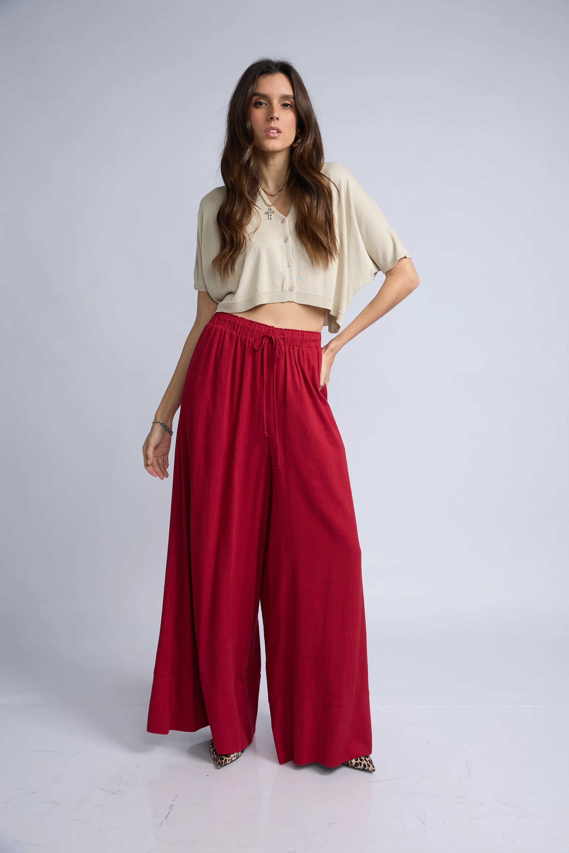 Chompa Abierta Crop Botones