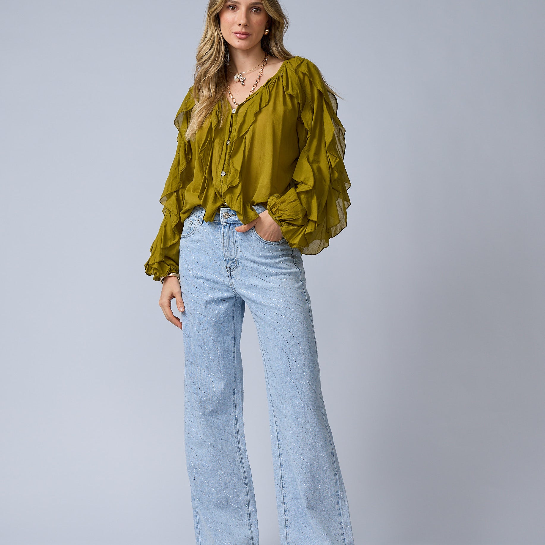 Jean Wide Brillos