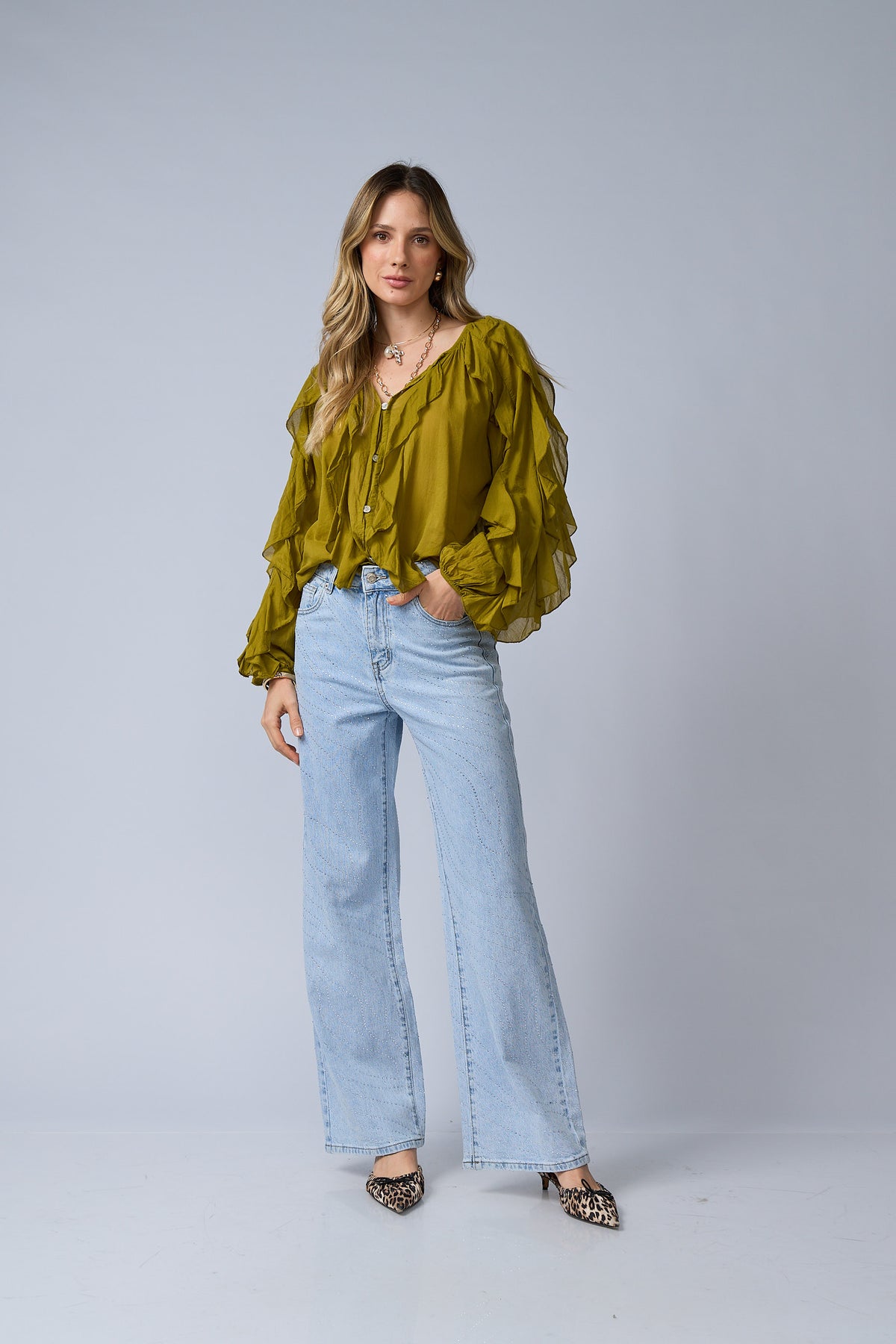 Jean Wide Brillos