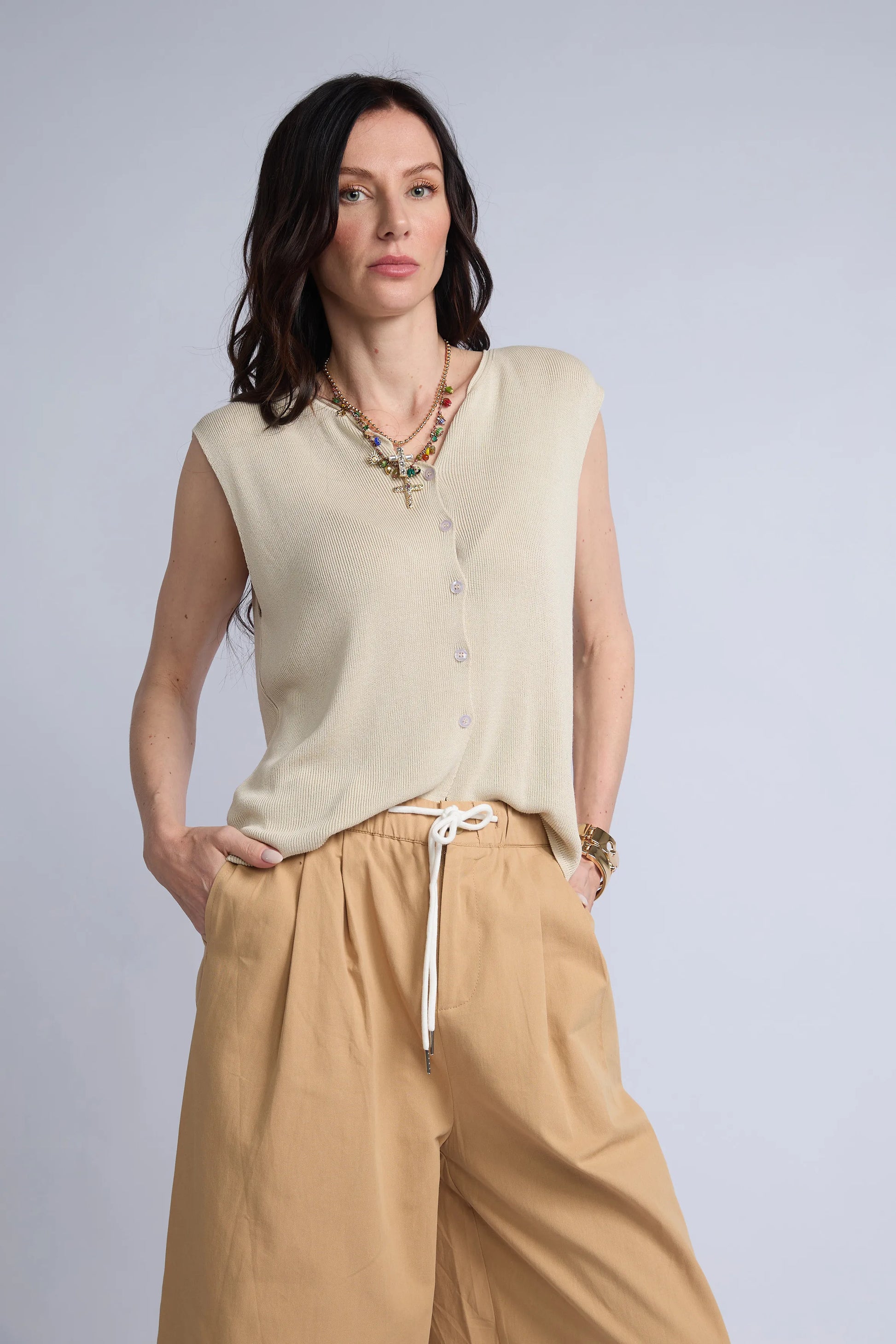 Chaleco Botones Punto