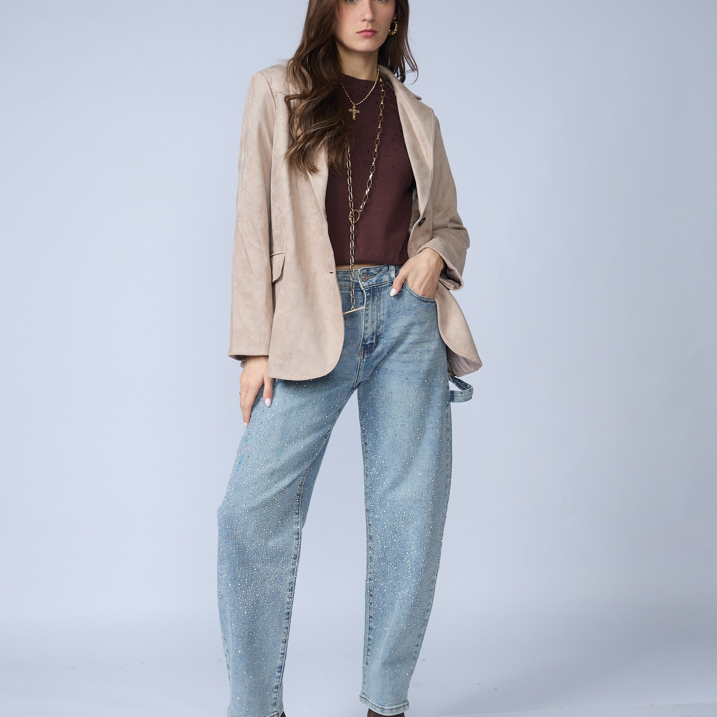 Blazer Suede Dos Botones