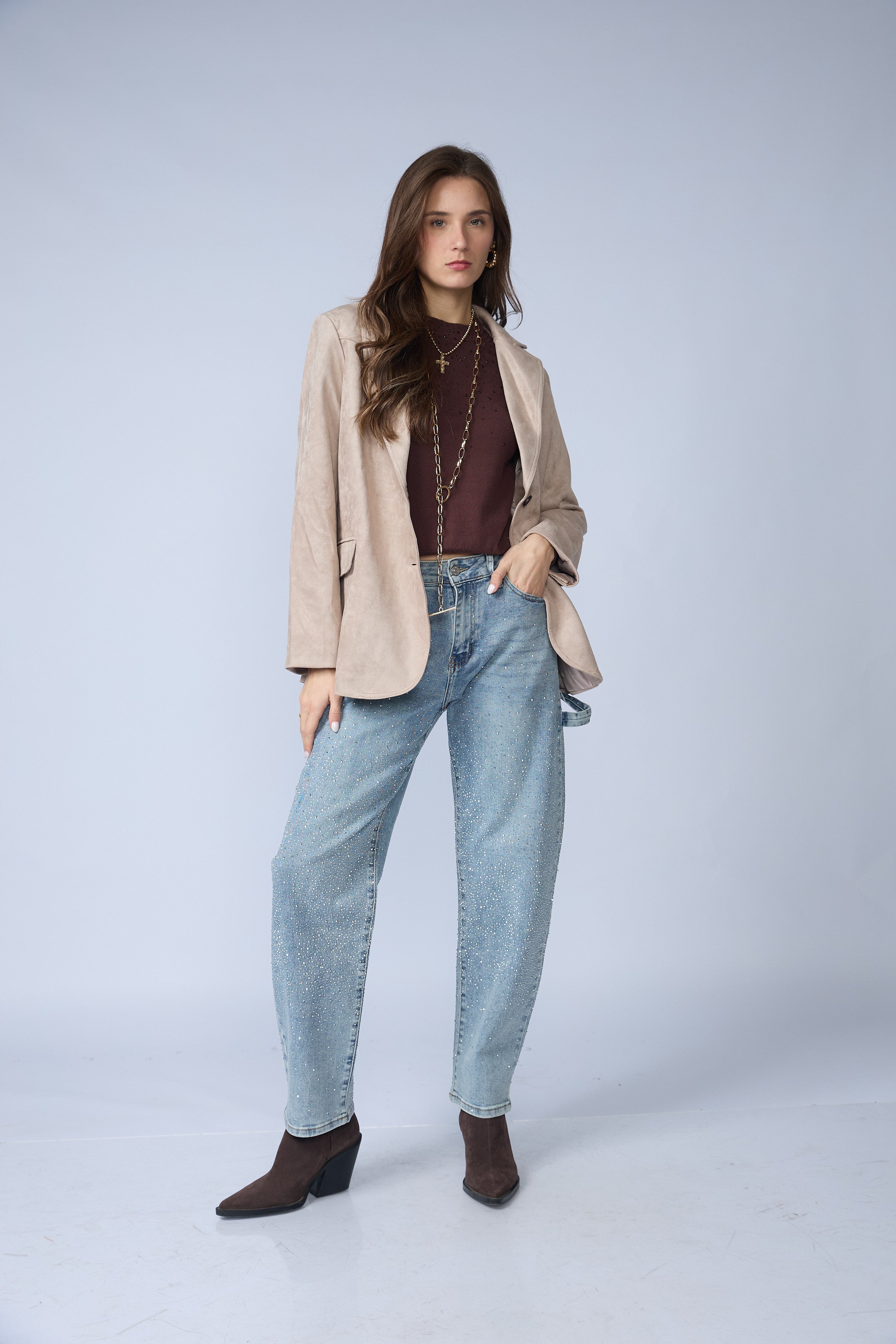 Blazer Suede Dos Botones