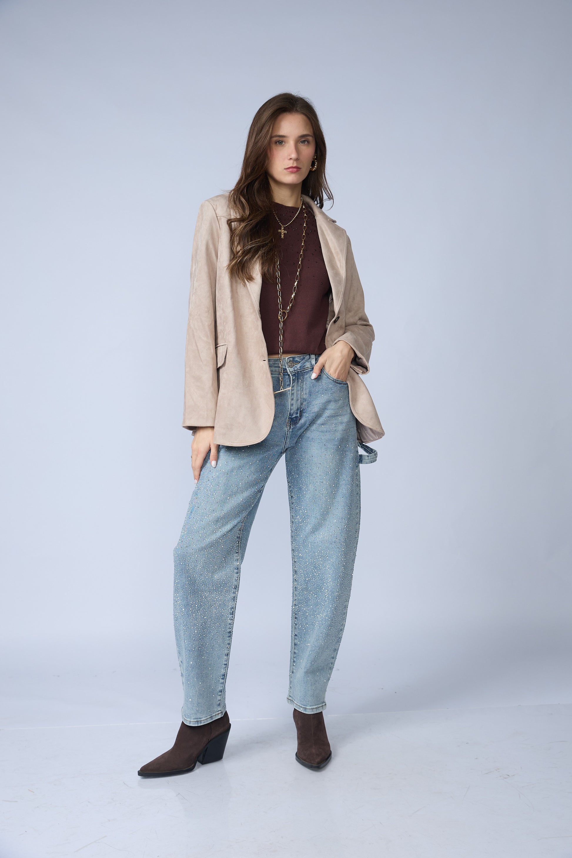 Blazer Suede Dos Botones