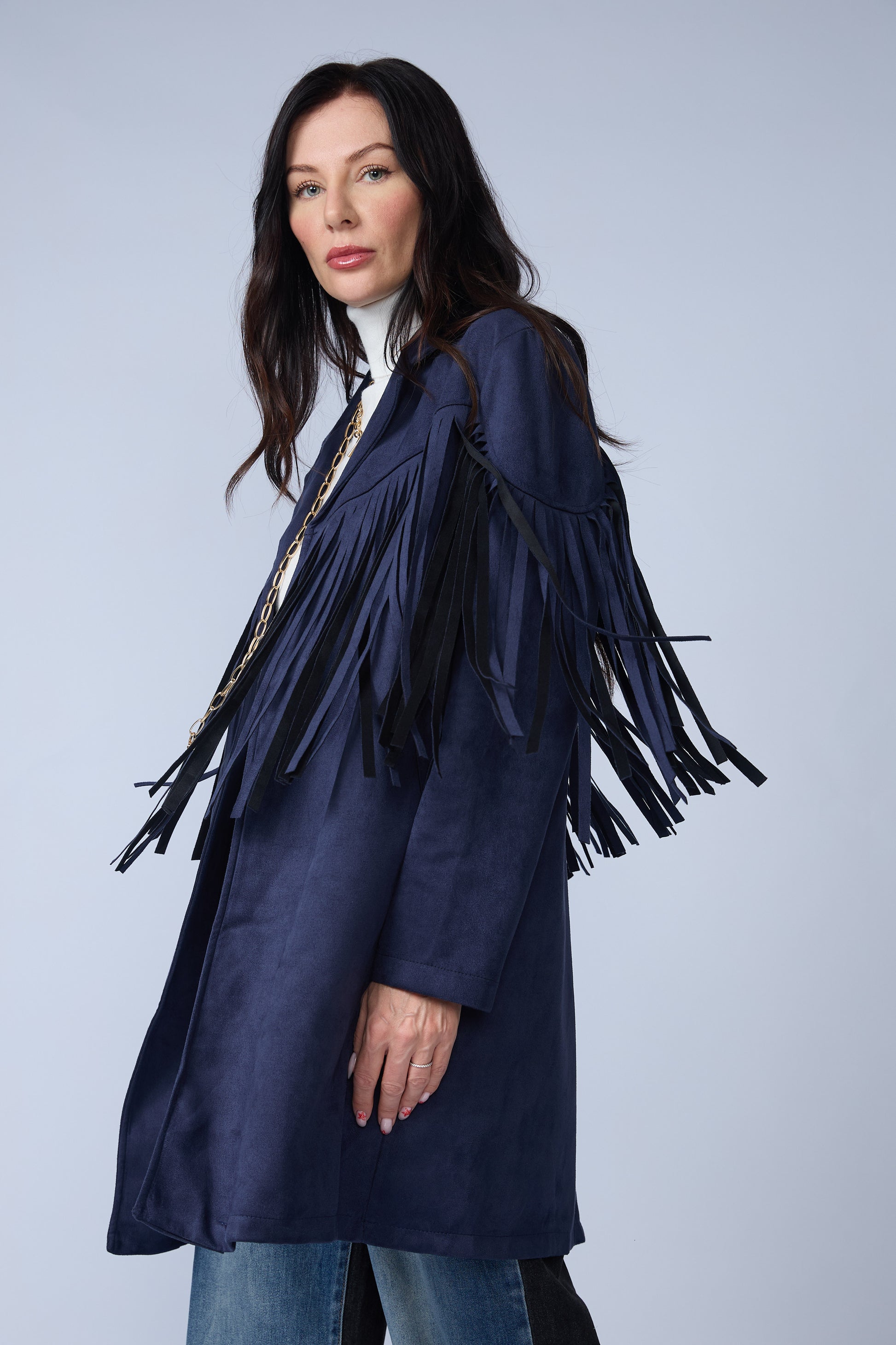 Blazer Flecos Suede Largo