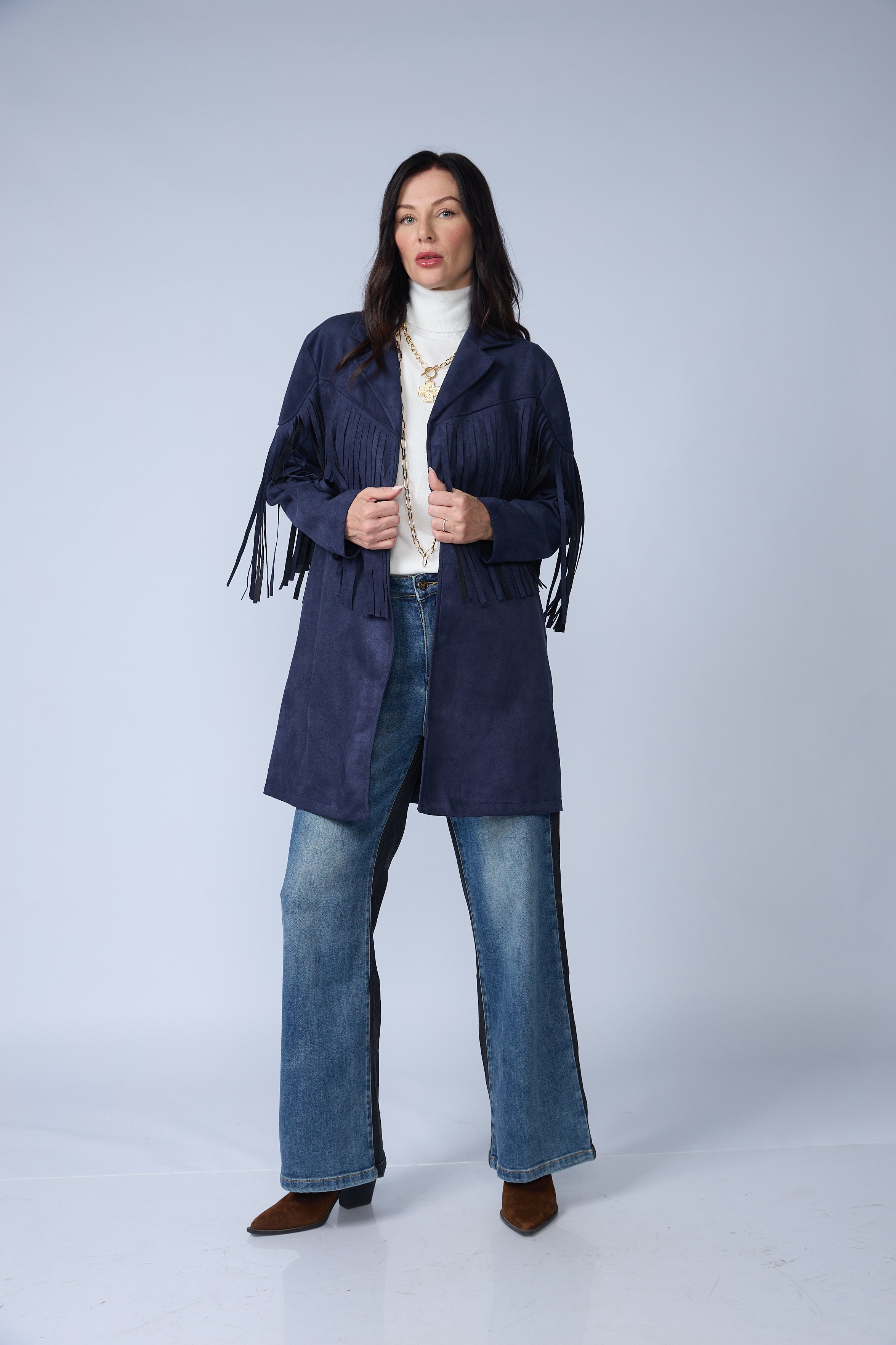 Blazer Flecos Suede Largo