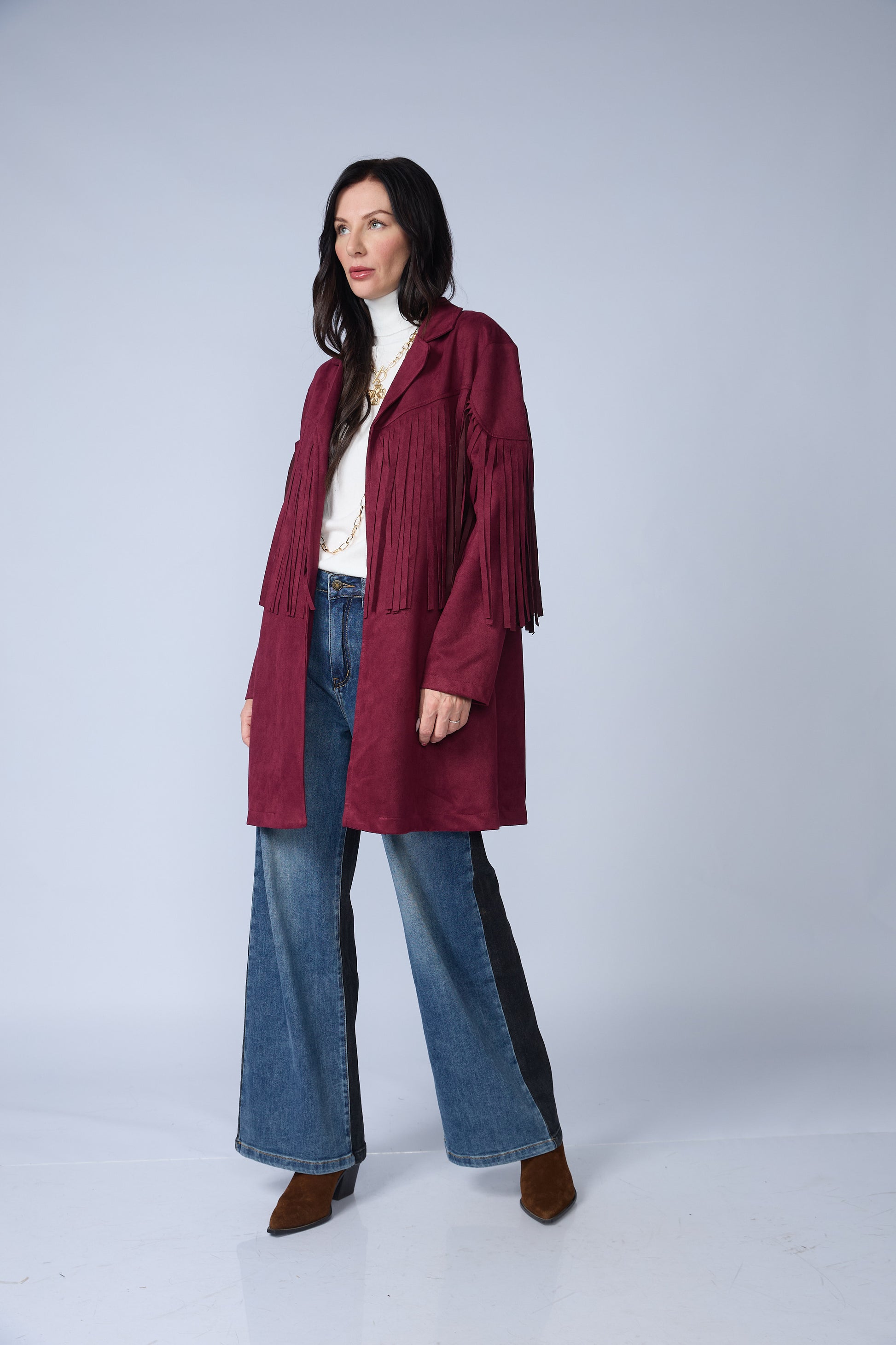 Blazer Flecos Suede Largo