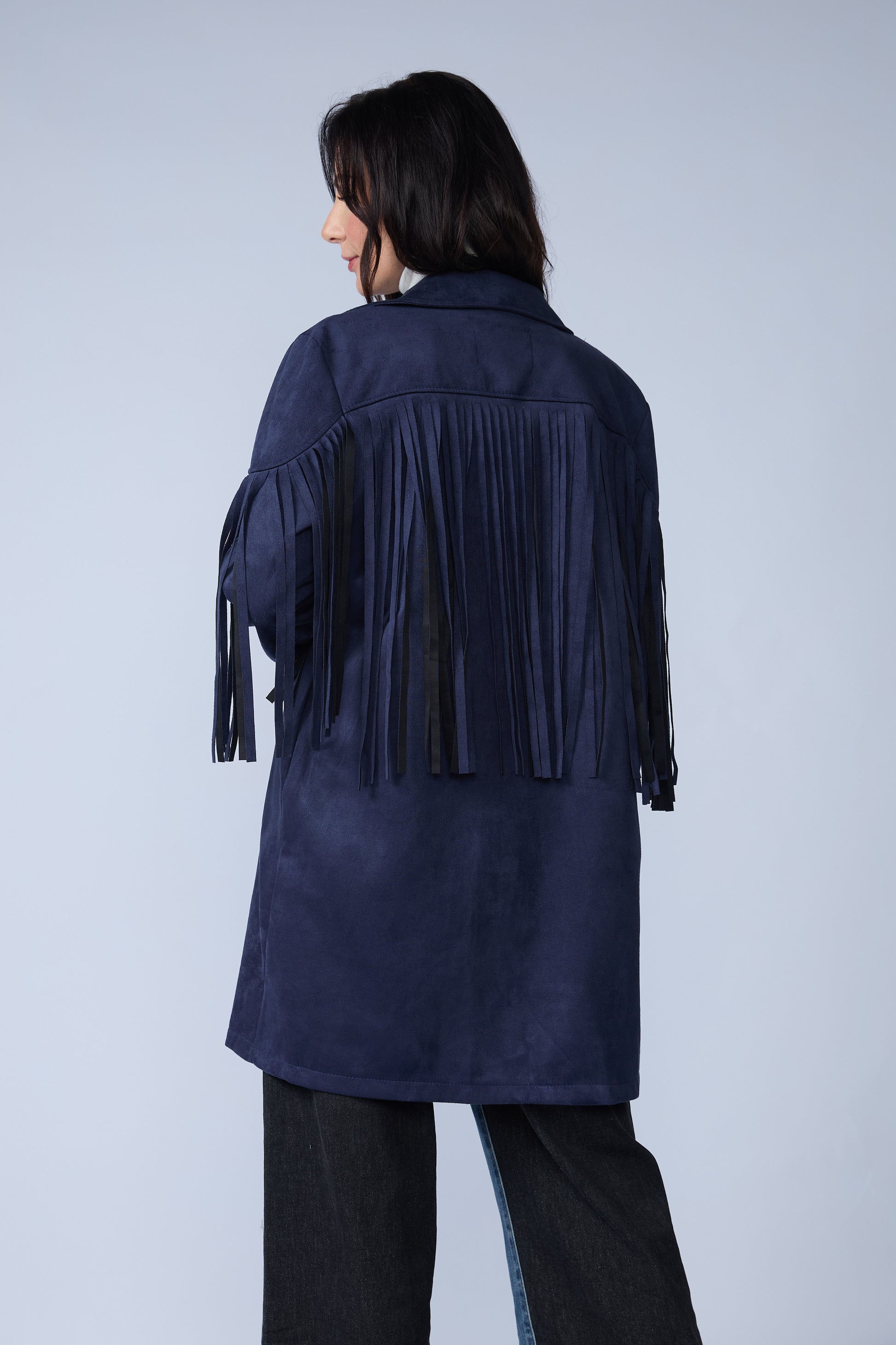 Blazer Flecos Suede Largo