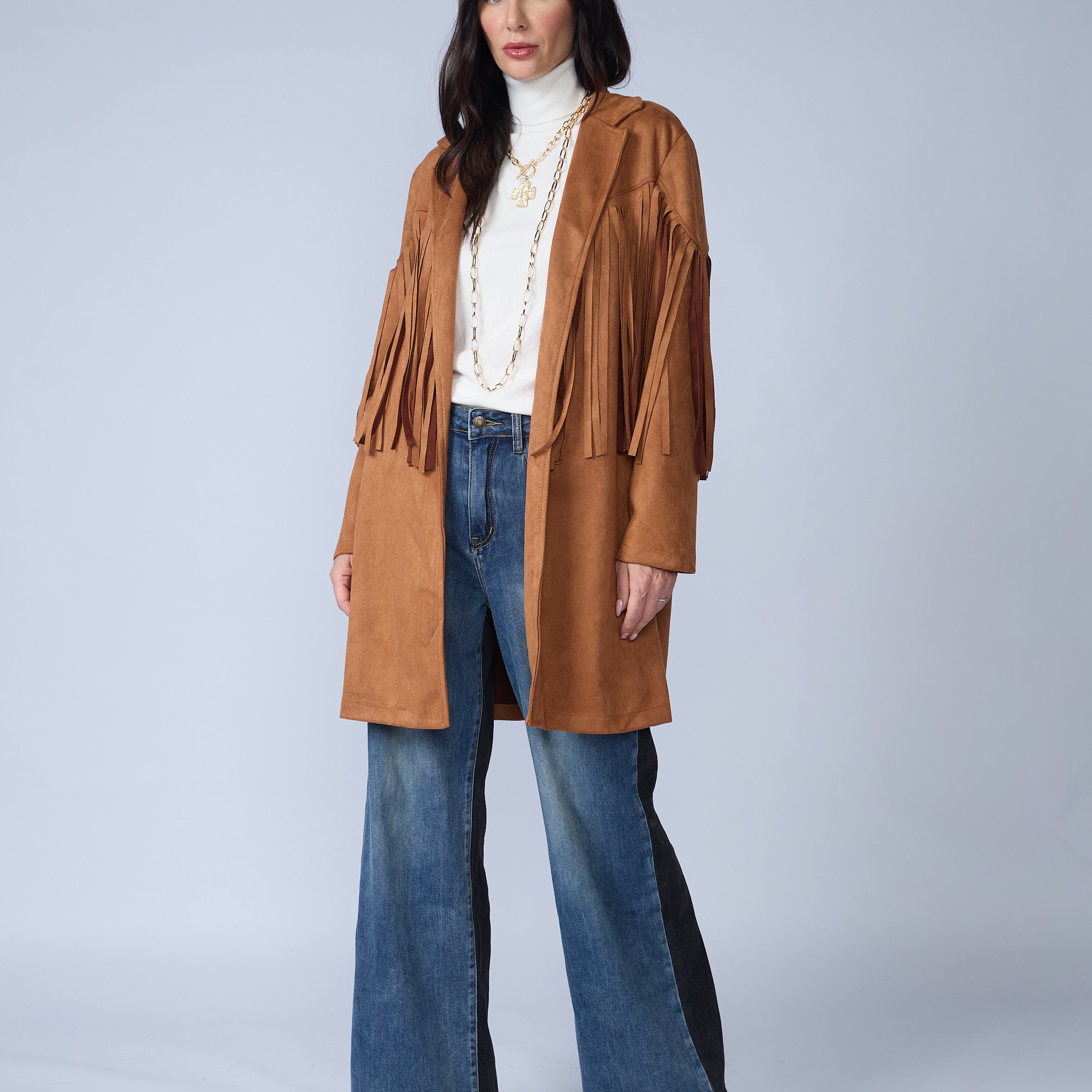 Blazer Flecos Suede Largo
