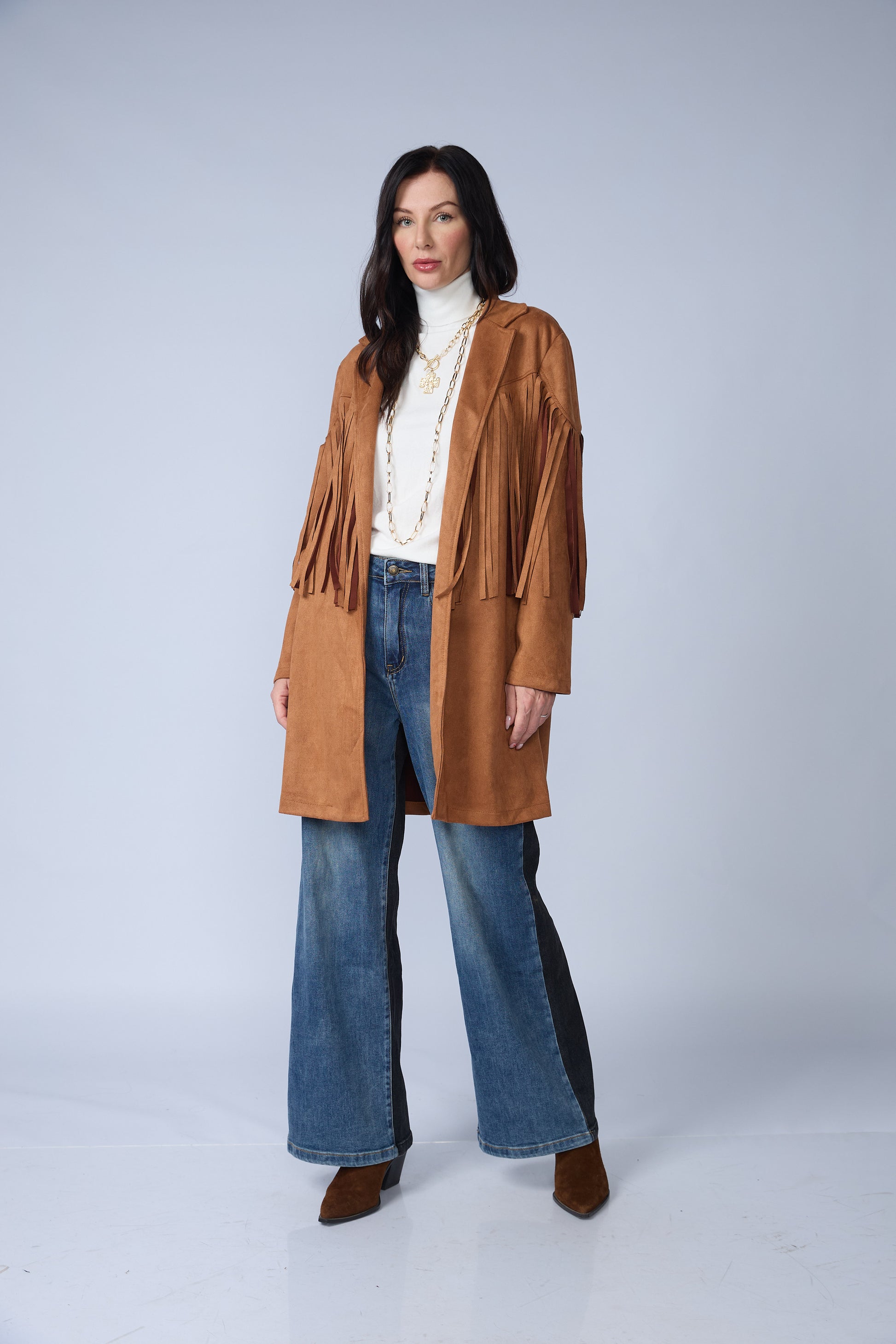 Blazer Flecos Suede Largo