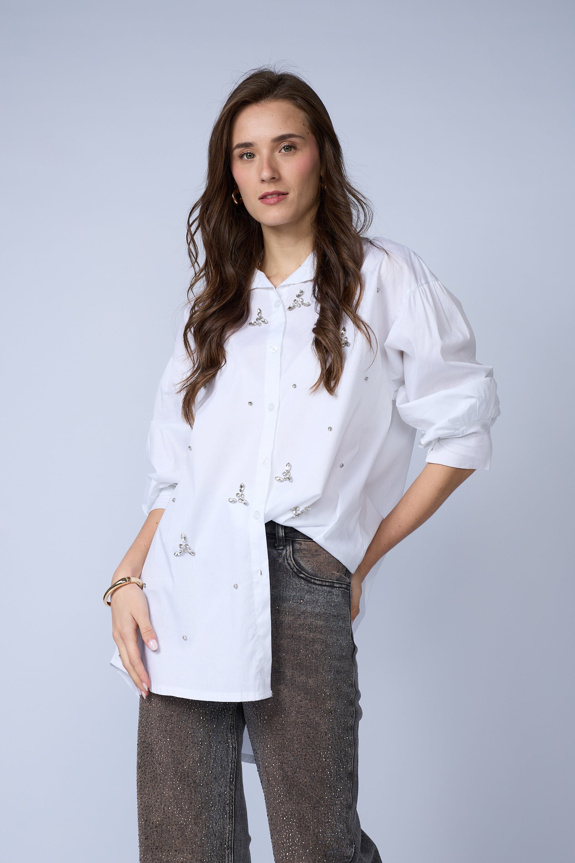 Blusa Aplicaciones Brillos