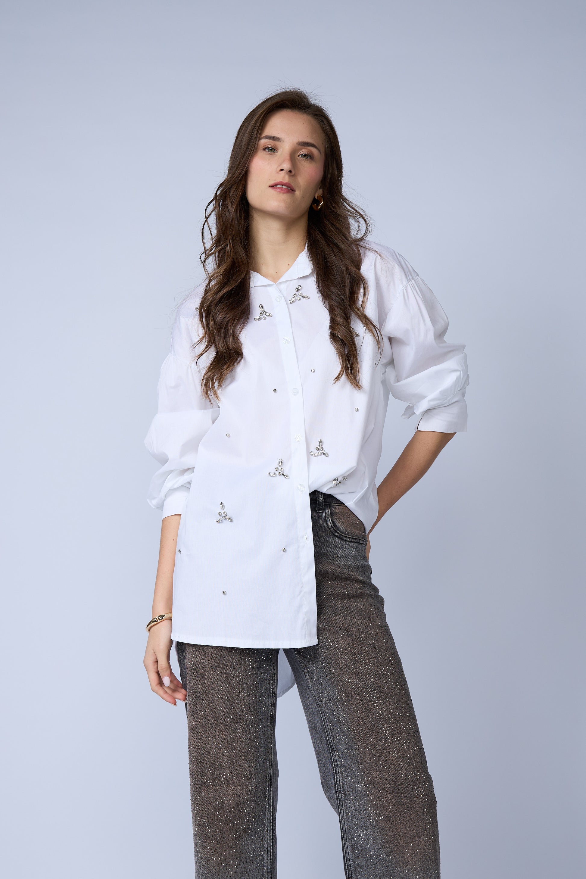 Blusa Aplicaciones Brillos