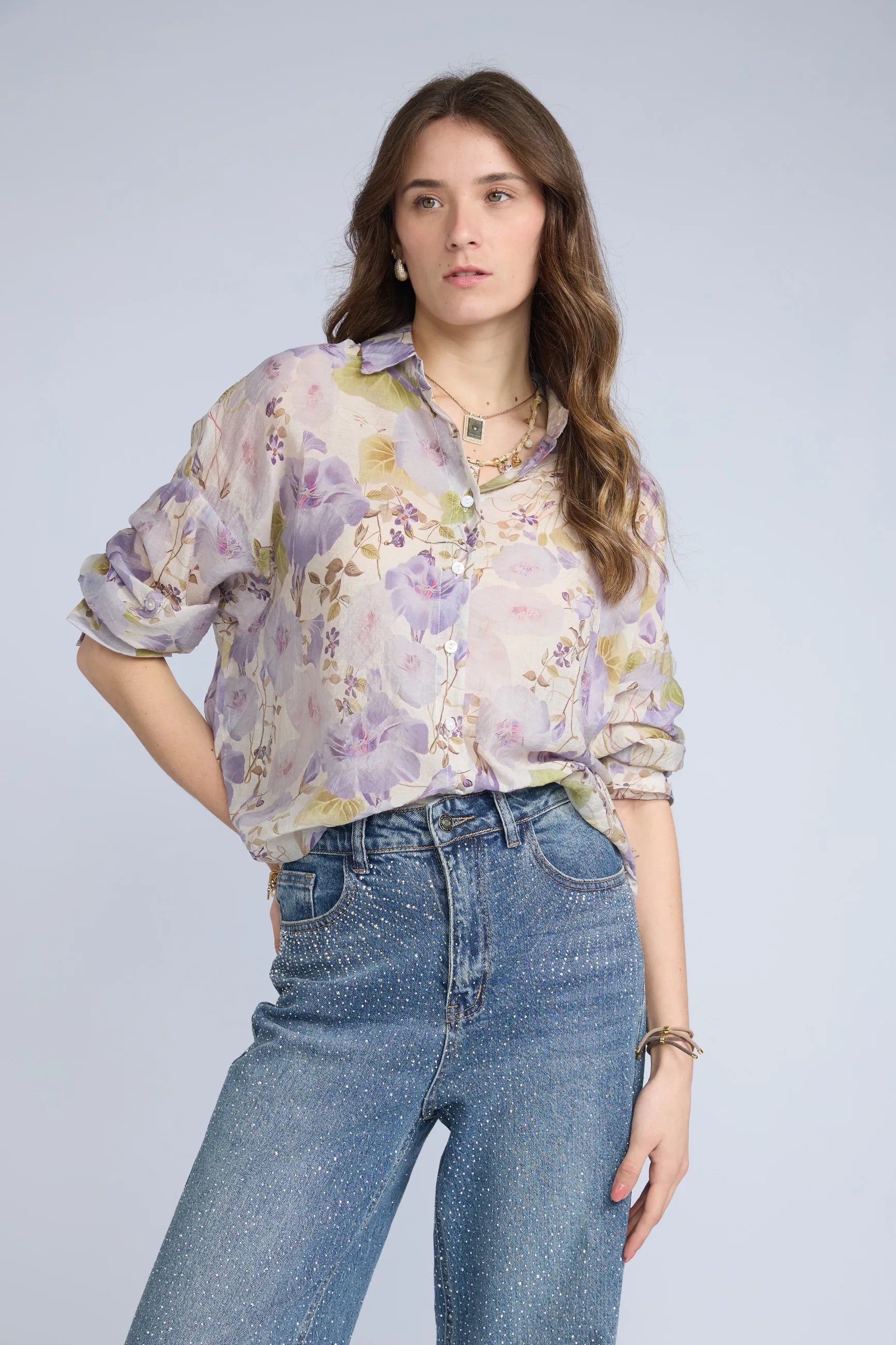 Blusa Botones Flores