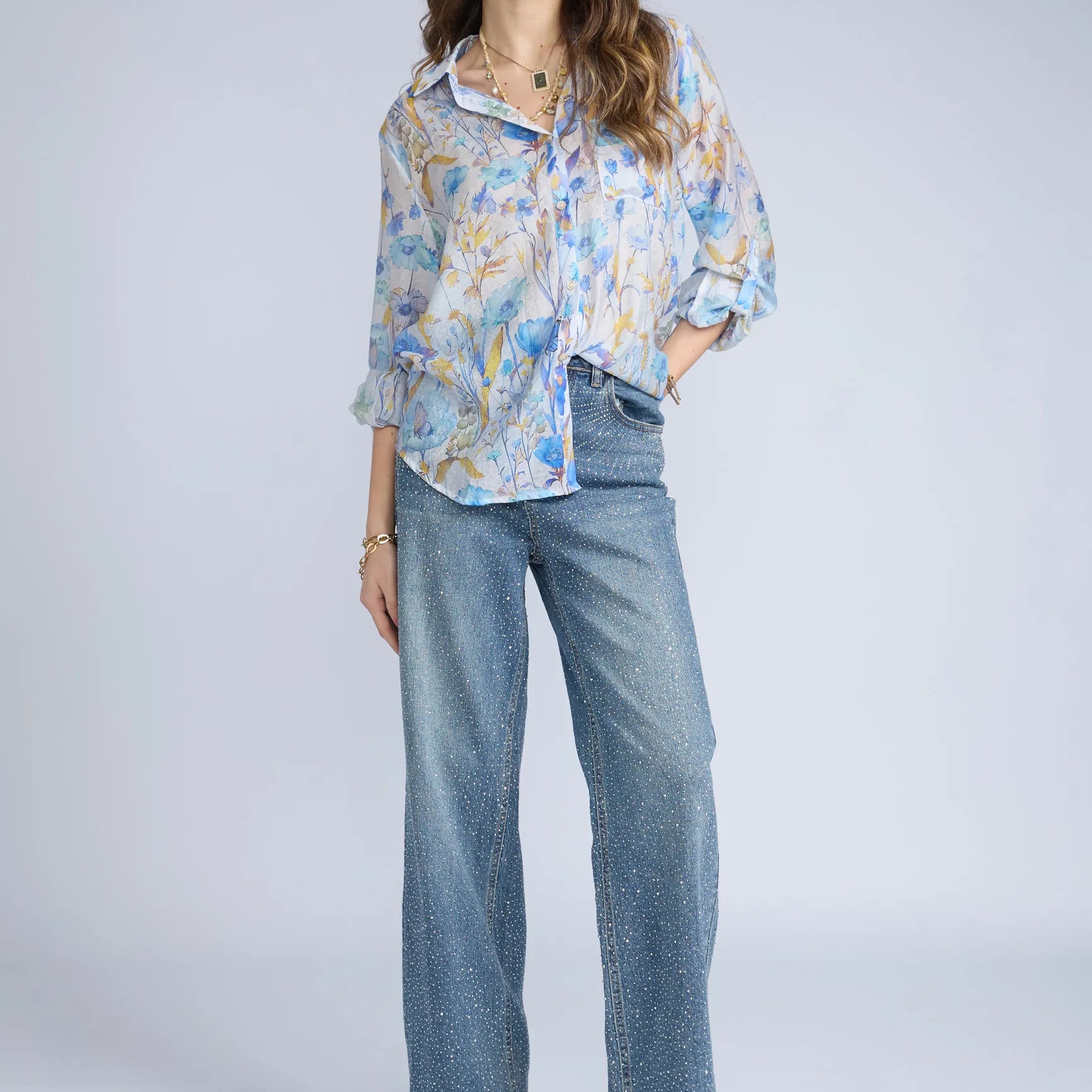 Blusa Botones Flores