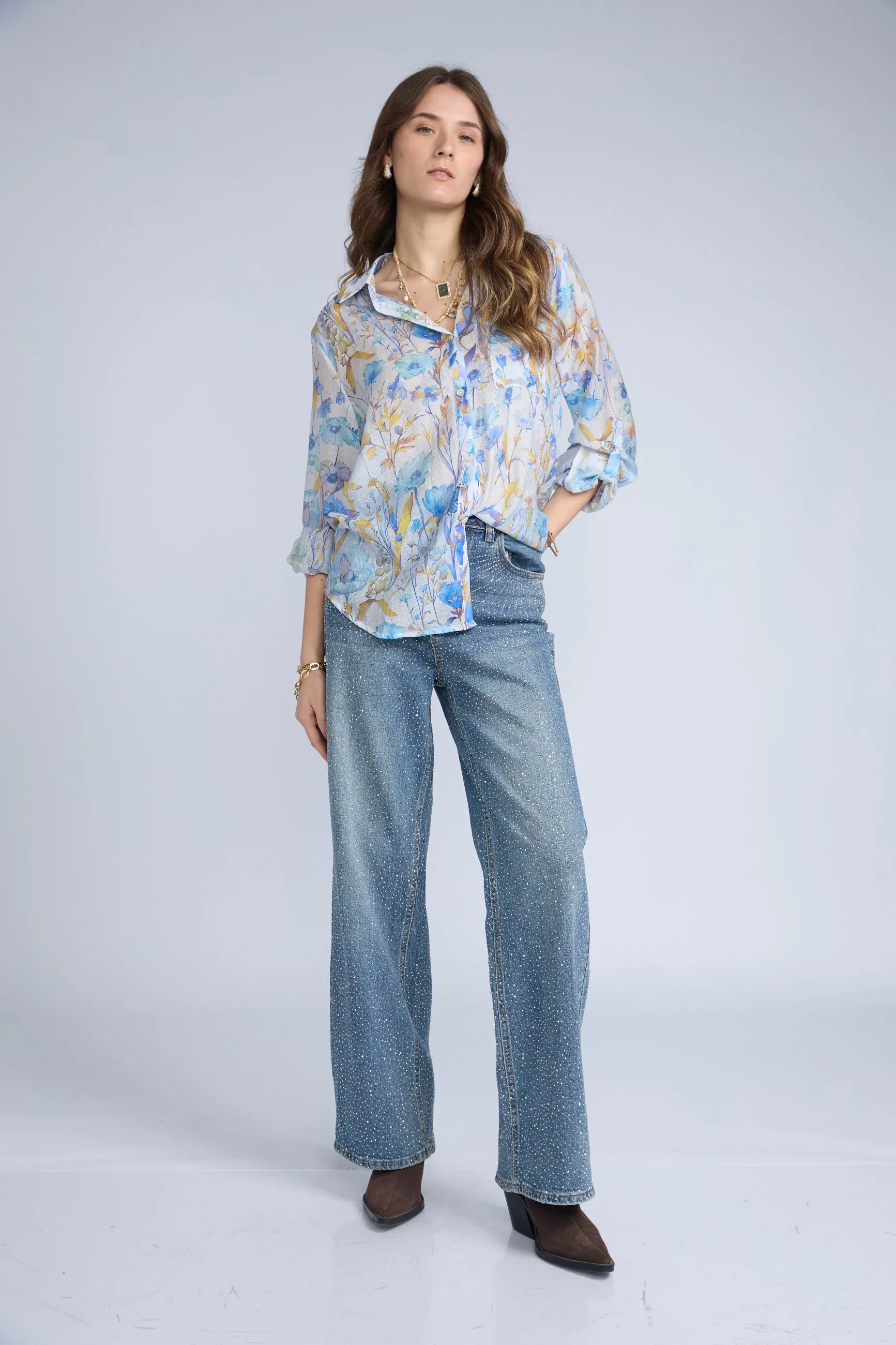 Blusa Botones Flores