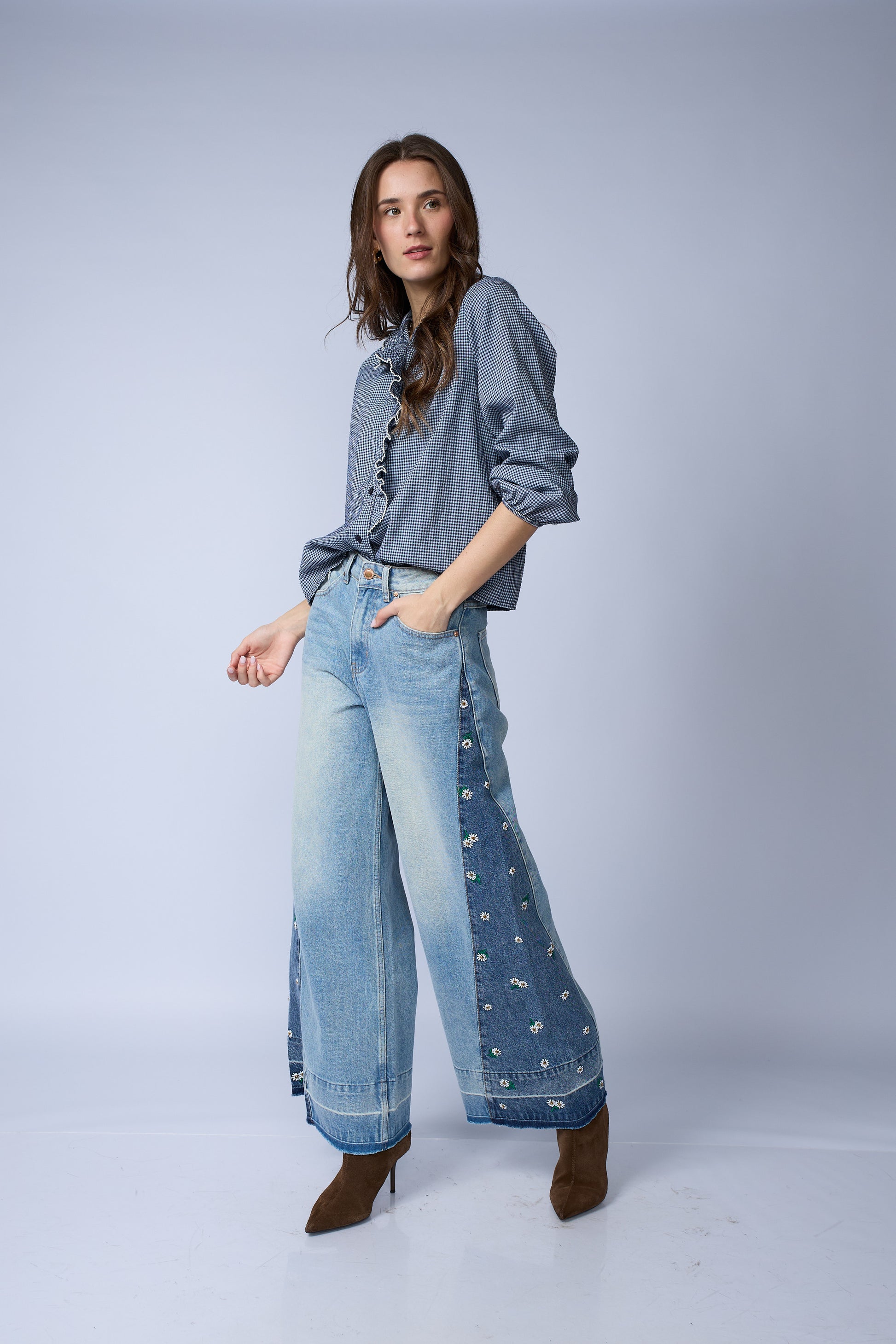 Blusa Cuadros Vuelos