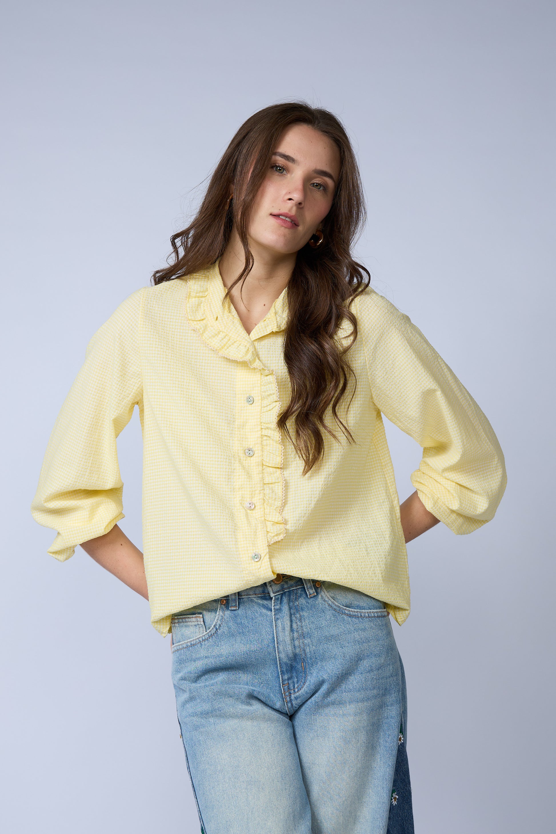 Blusa Cuadros Vuelos