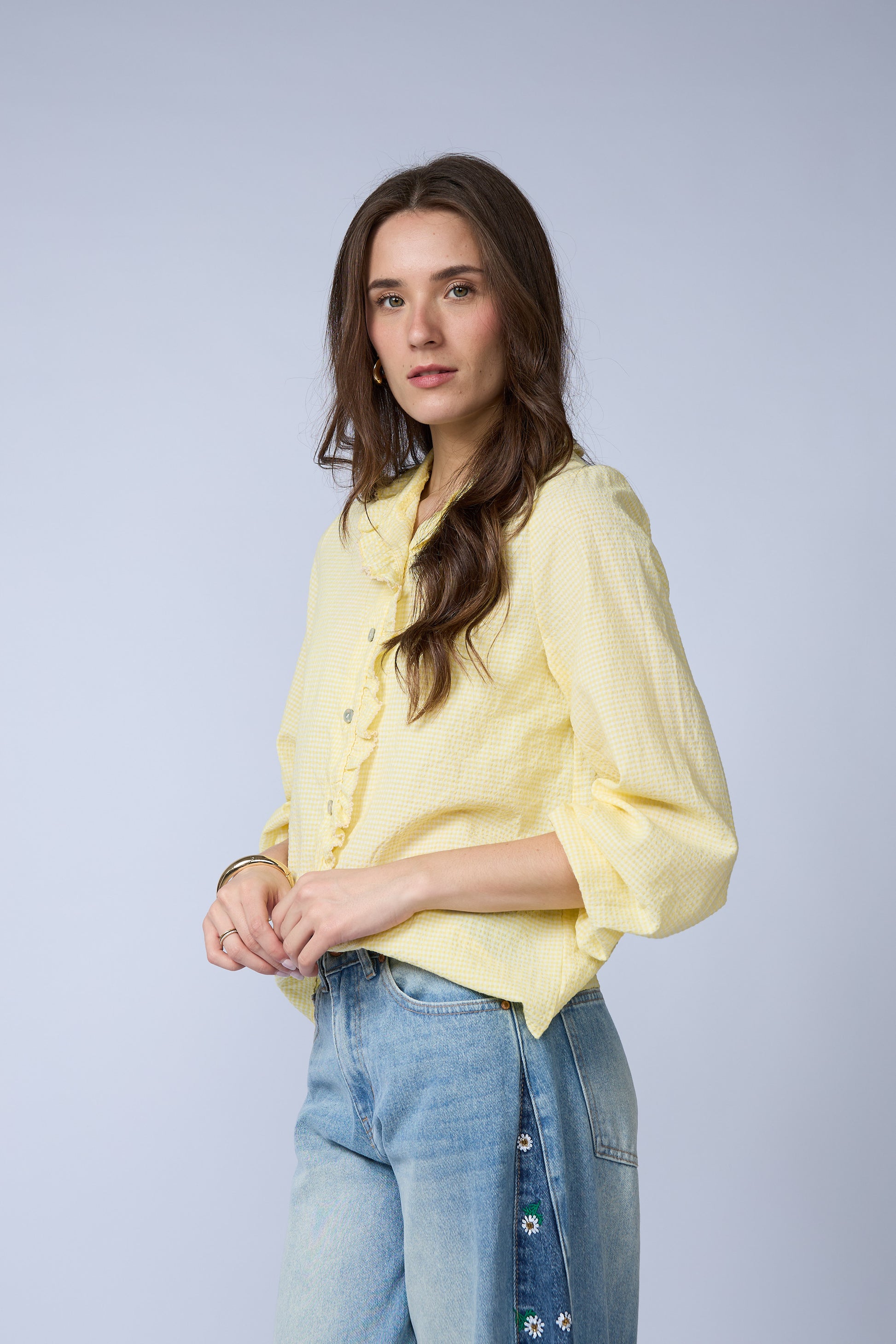 Blusa Cuadros Vuelos